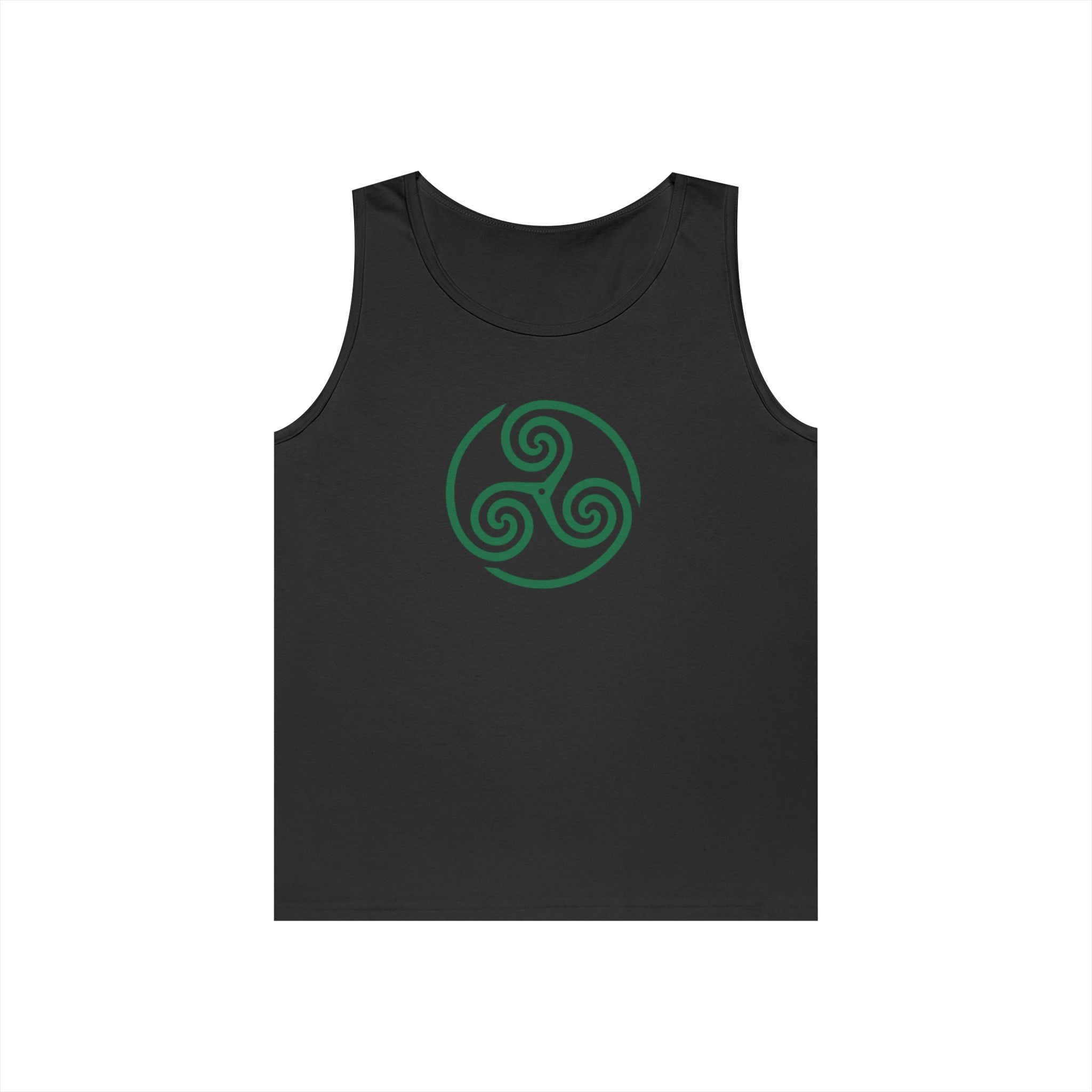 Celtic Spiral Triskele Symbol Alt Design Green Unisex Tank Top