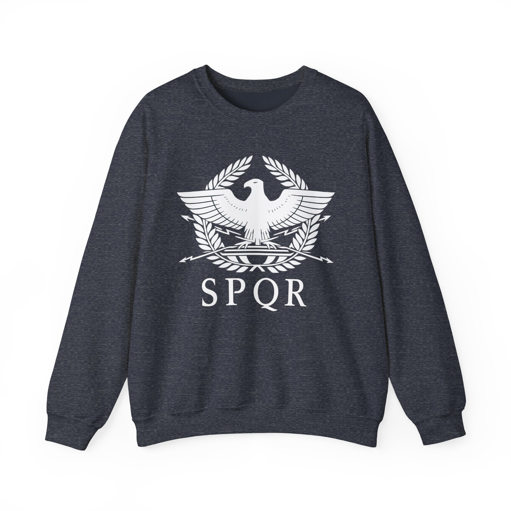 SPQR Roman Eagle White Design Crewneck Sweatshirt