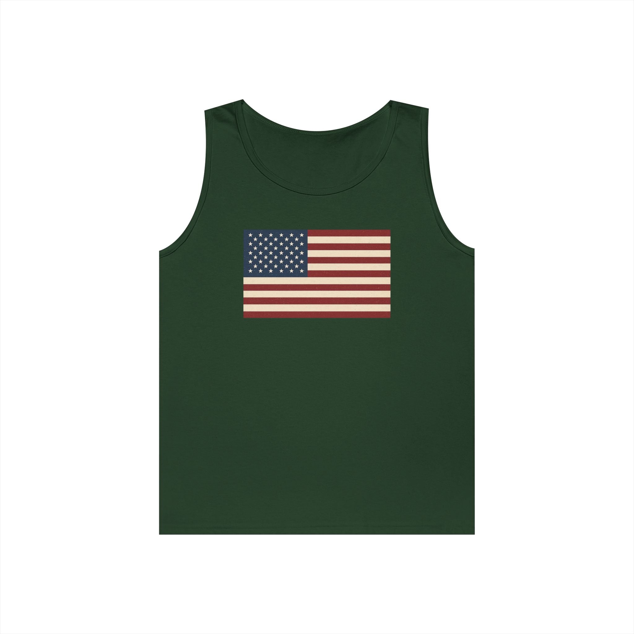 American Flag Heavy Cotton Tank Top