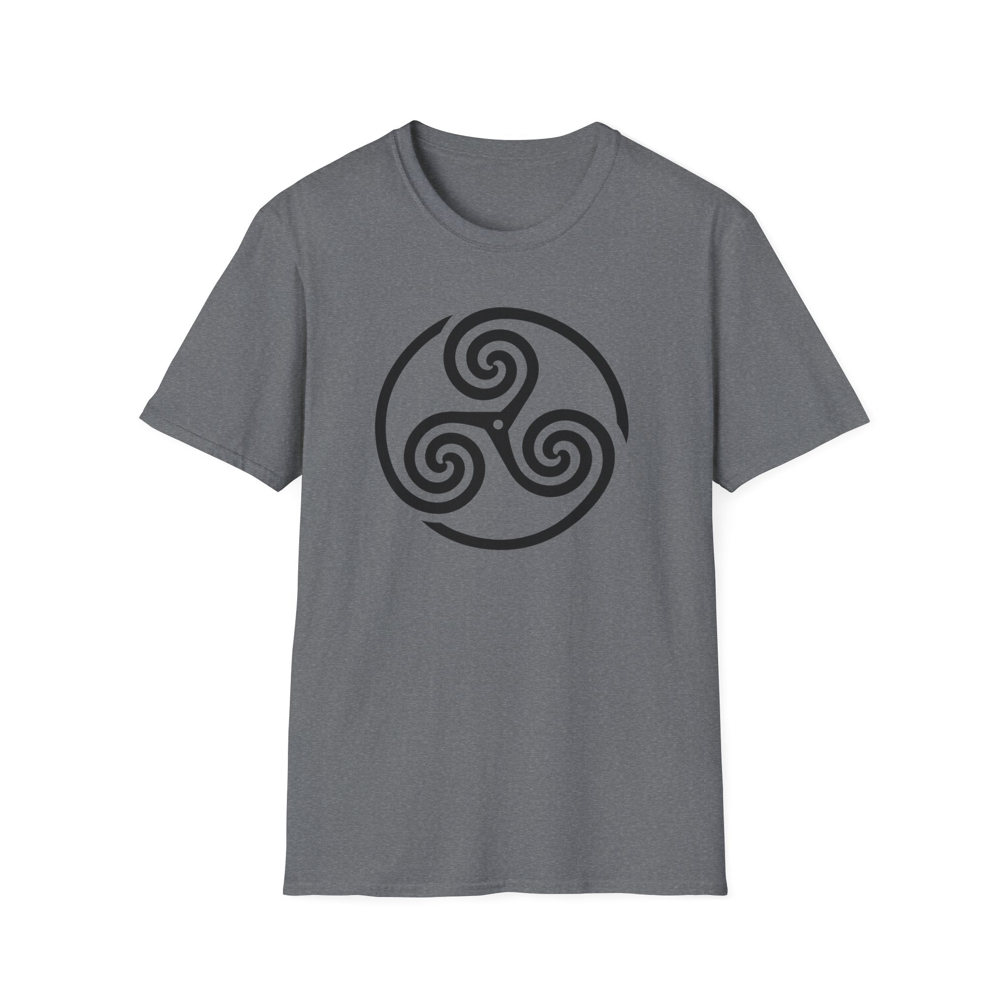 Celtic Spiral Triskele Symbol Alt Black Design Softstyle T-Shirt