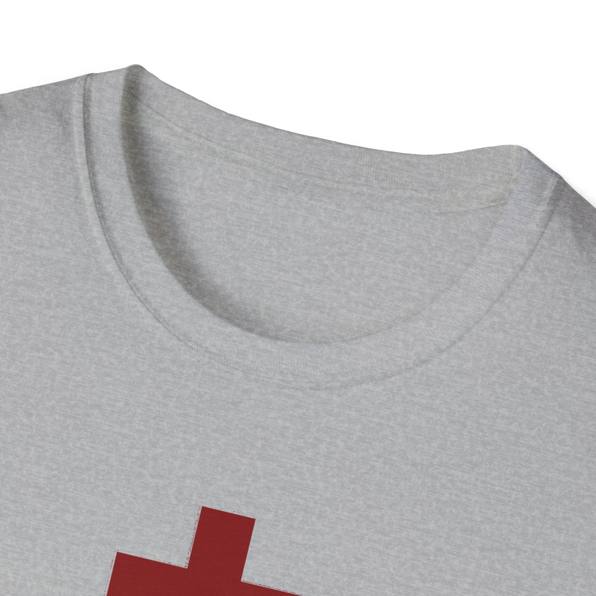 Crucifix Red Unisex Cotton Softstyle T-Shirt