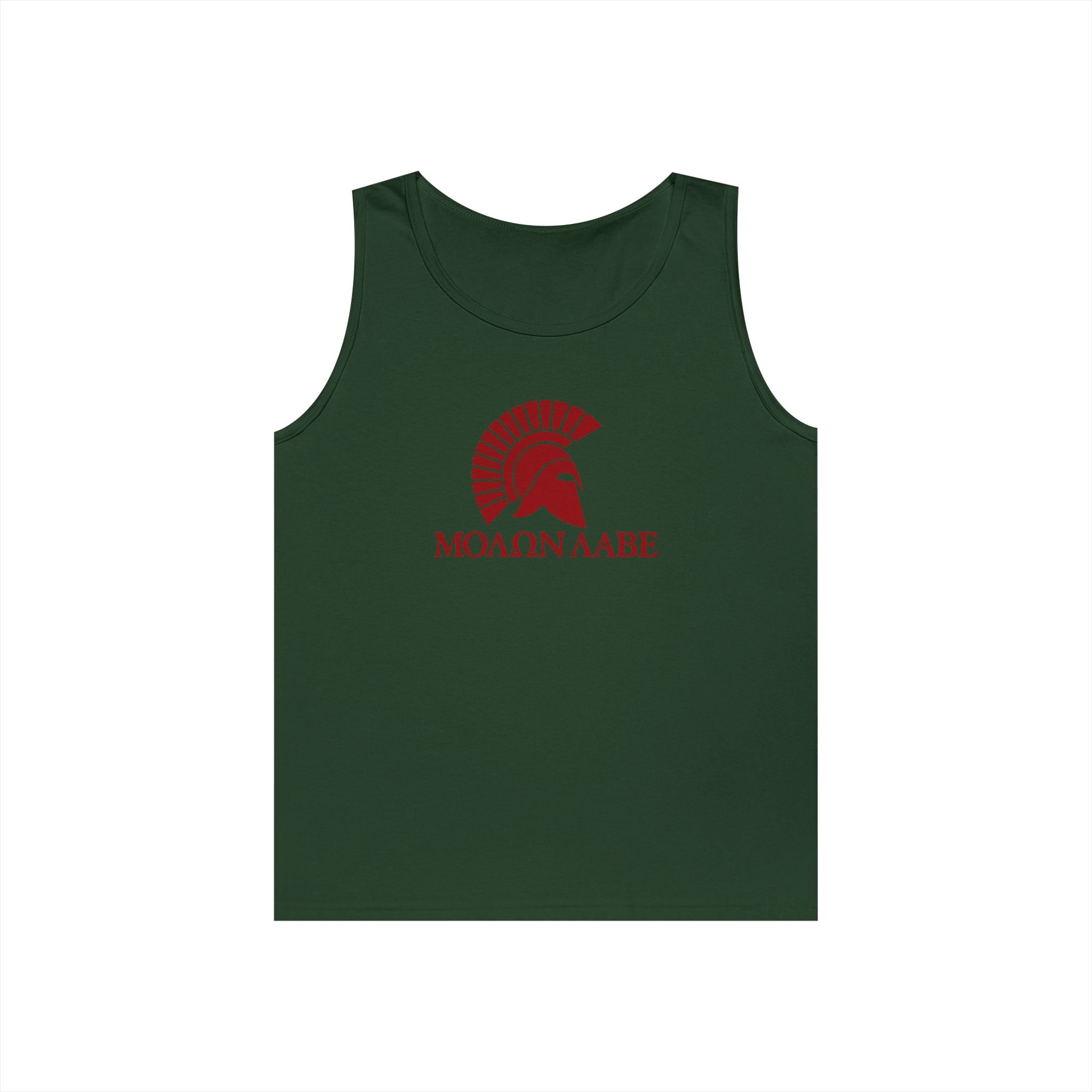 Molon Labe "Come and Take It!" in Greek Red Design Heavy Cotton Tank Top
