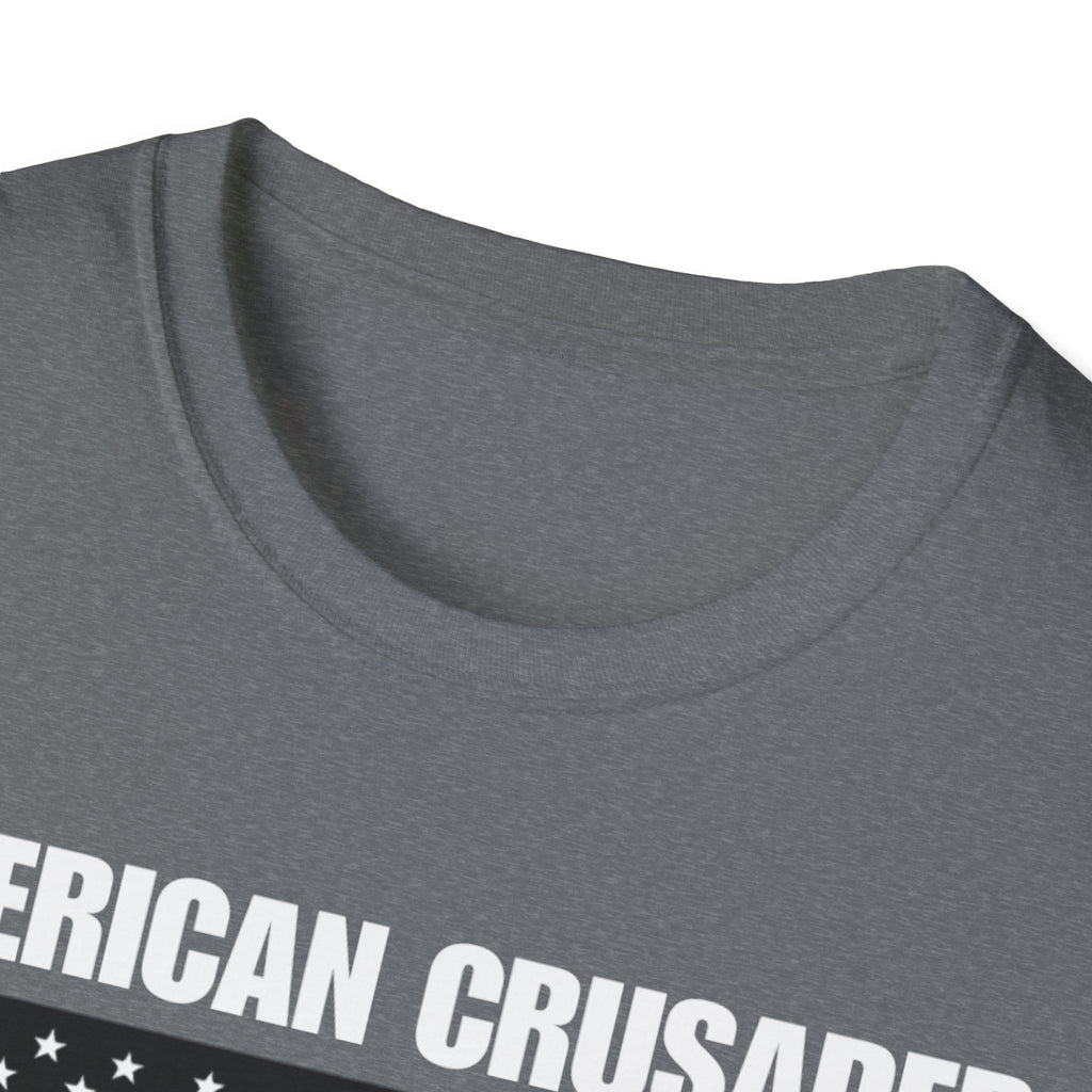 American Crusader Black and White Alt Design Softstyle Cotton Shirt T-Shirt