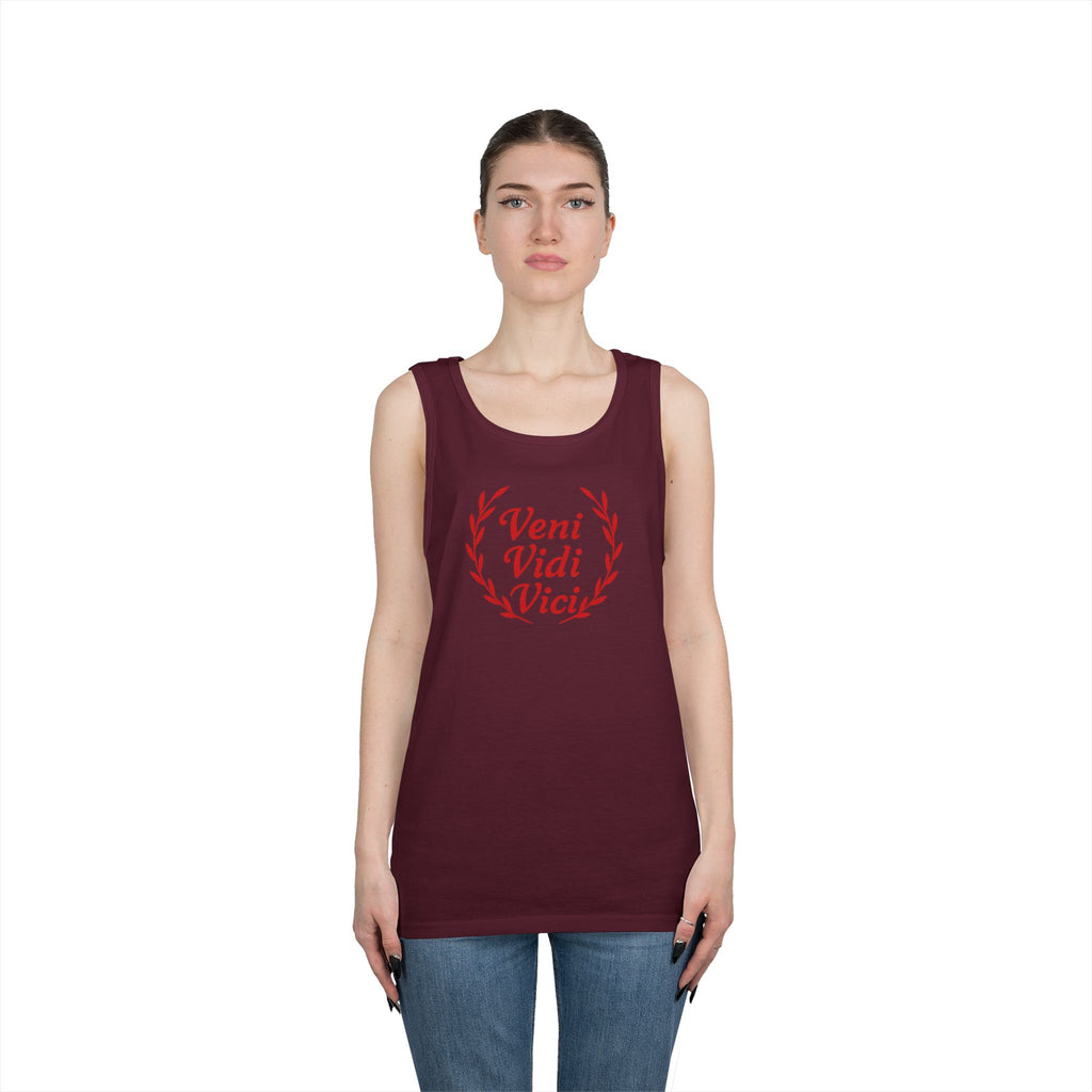 Veni Vidi Vici Light Red Design Unisex Heavy Cotton Tank Top