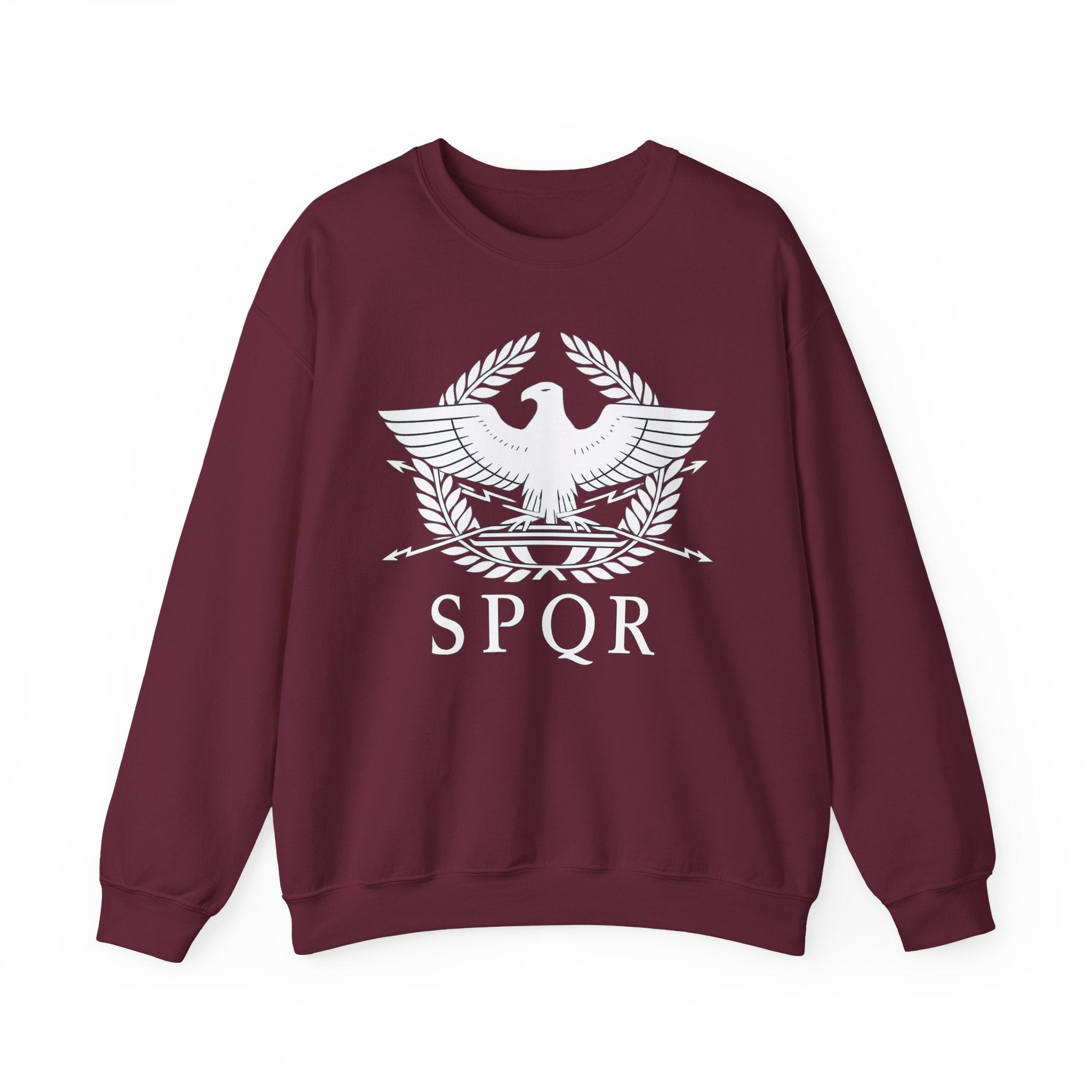 SPQR Roman Eagle White Design Crewneck Sweatshirt