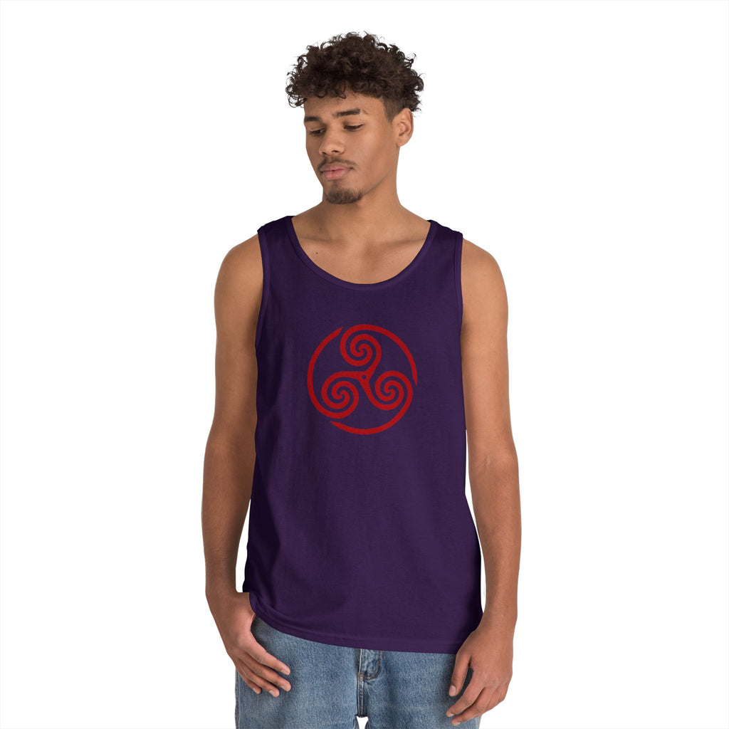 Celtic Spiral Triskele Symbol Alt Design Red Unisex Tank Top