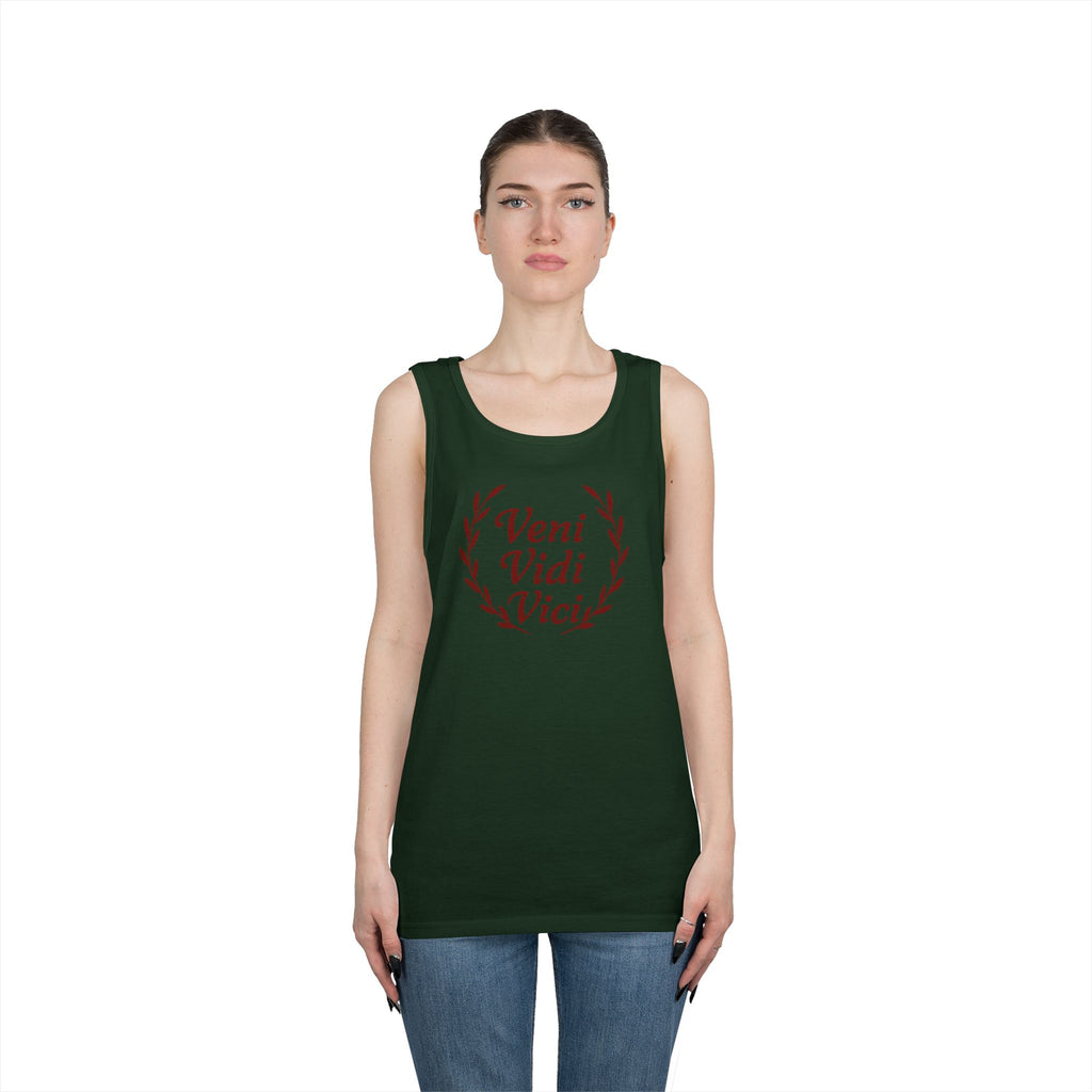 Veni Vidi Vici Red Design Unisex Heavy Cotton Tank Top