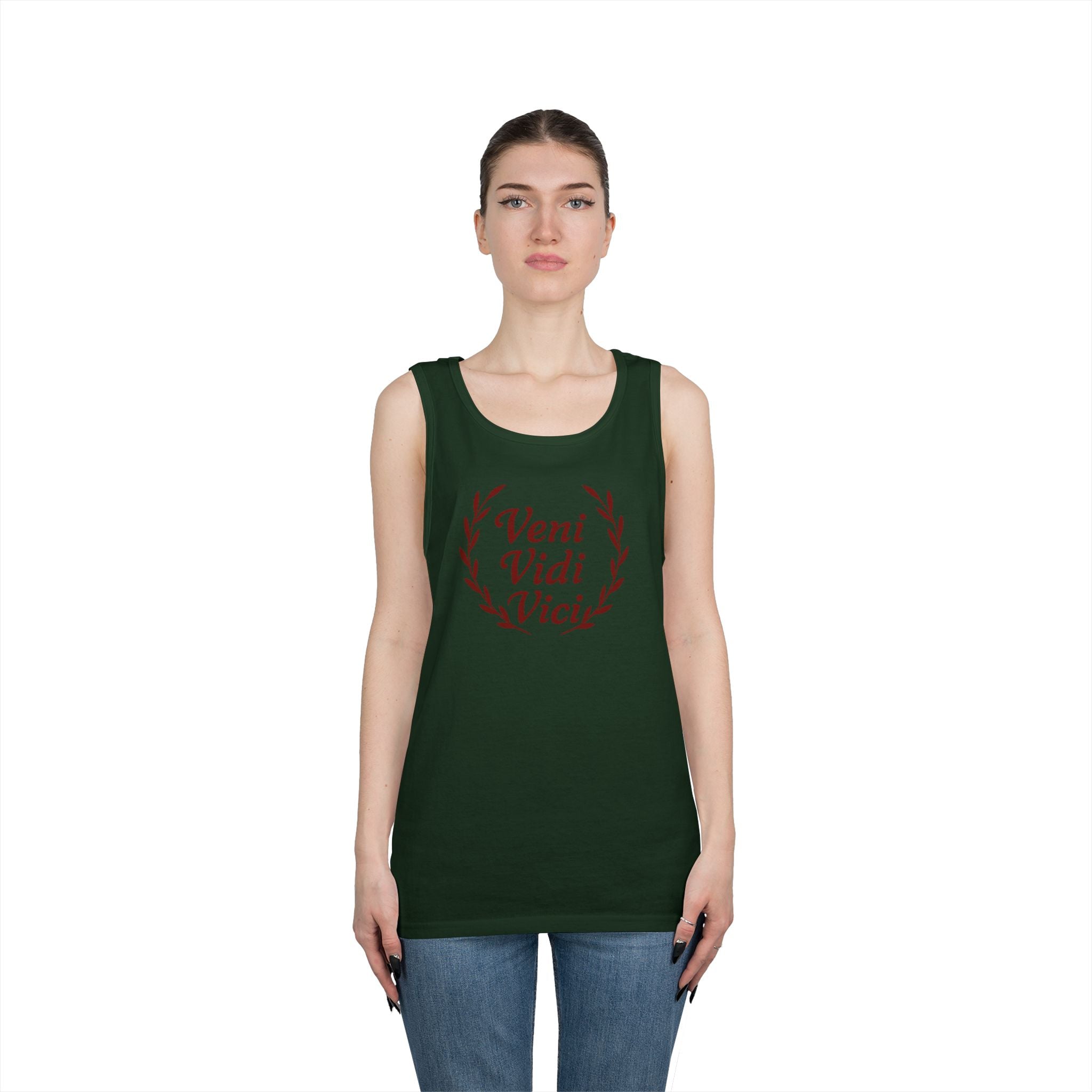 Veni Vidi Vici Red Design Unisex Heavy Cotton Tank Top