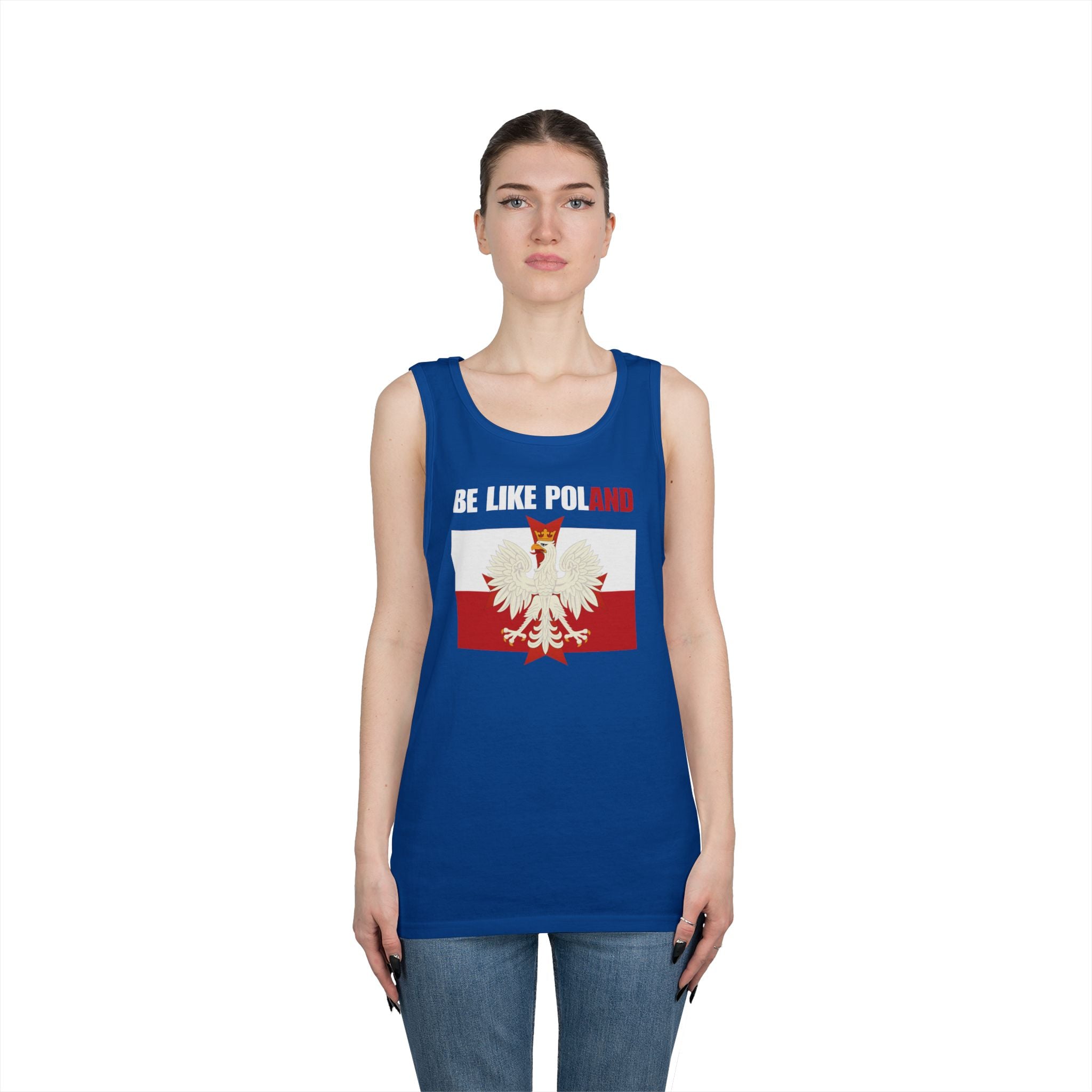 Be Like Poland Polish Eagle and Cross Heavy Cotton Tank Top