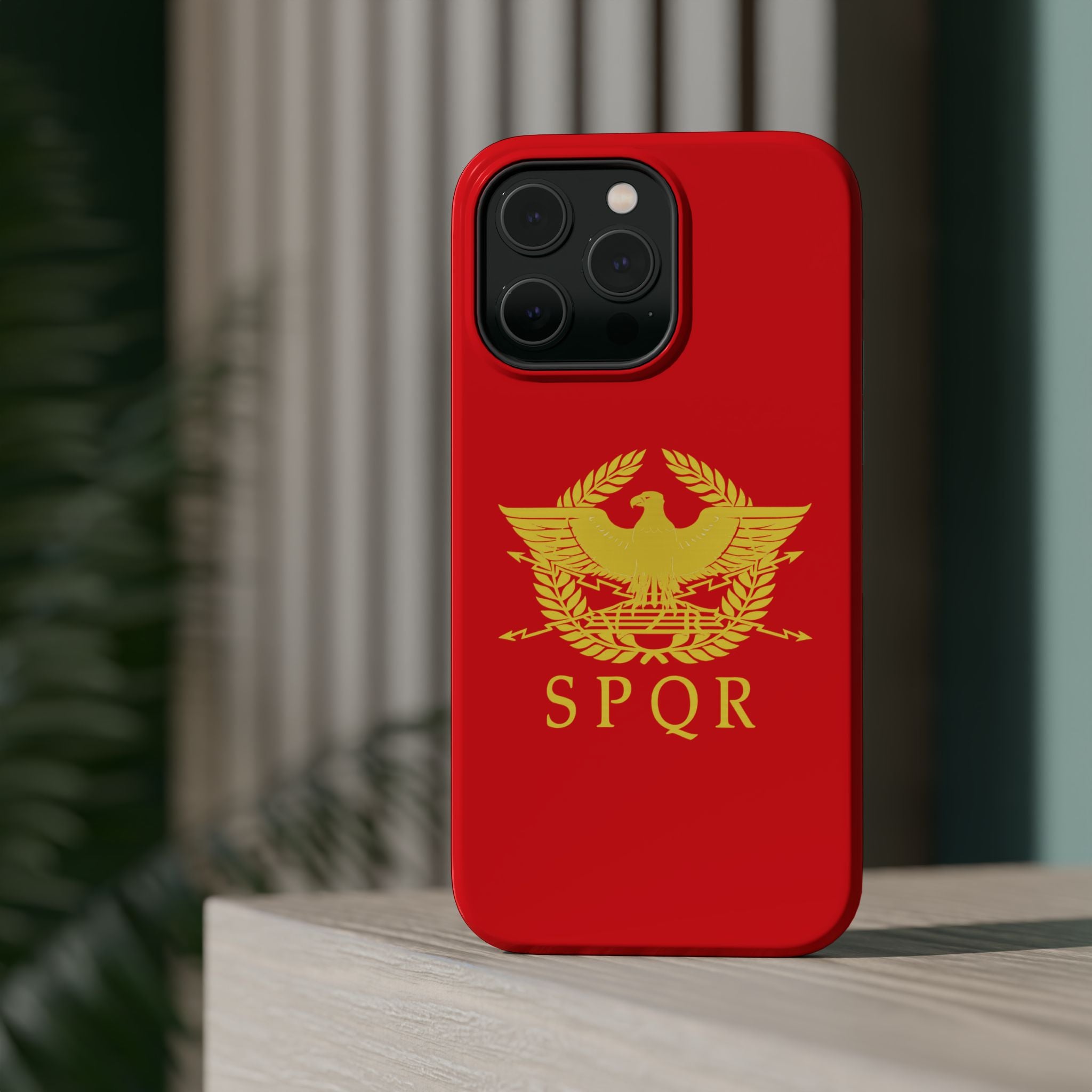 SPQR Gold Roman Eagle Symbol Red Magnetic Impact-Resistant Cases