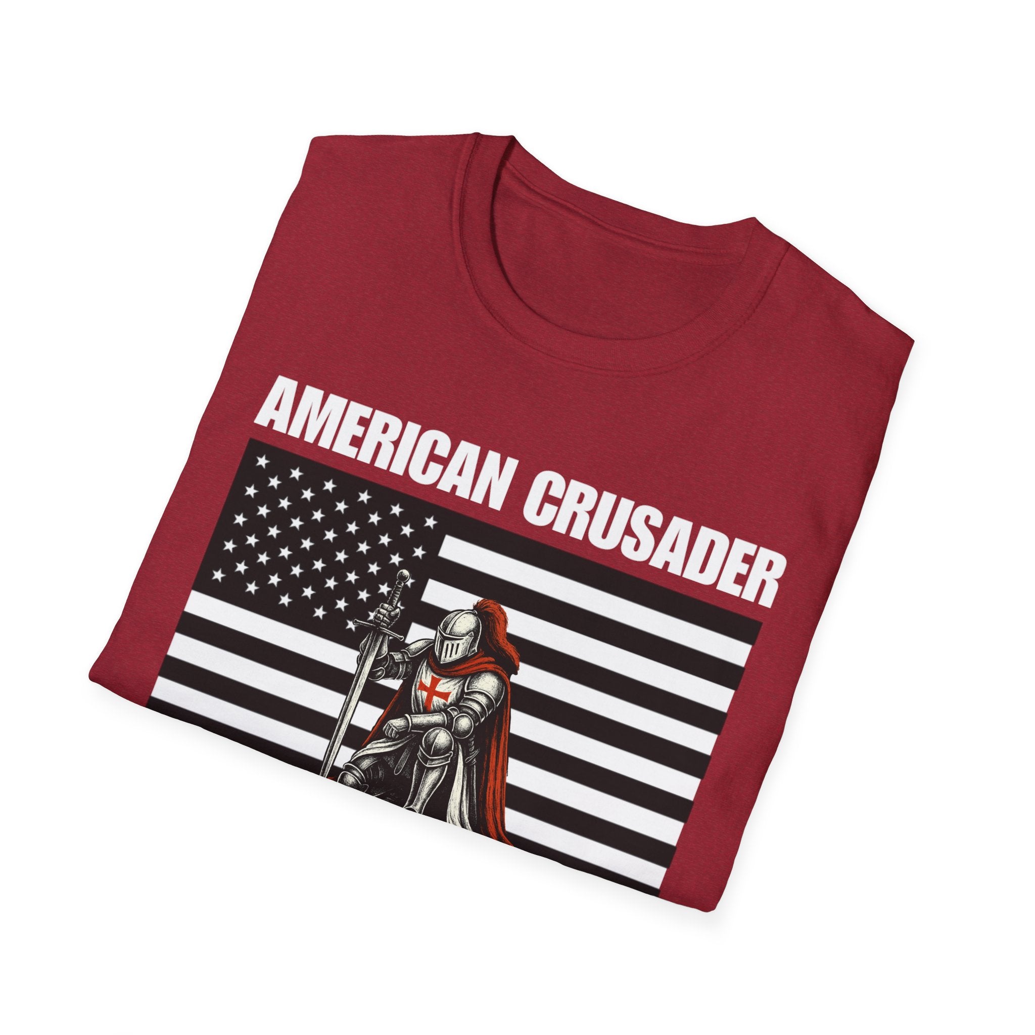 American Crusader Black and White Alt Design Softstyle Cotton Shirt T-Shirt