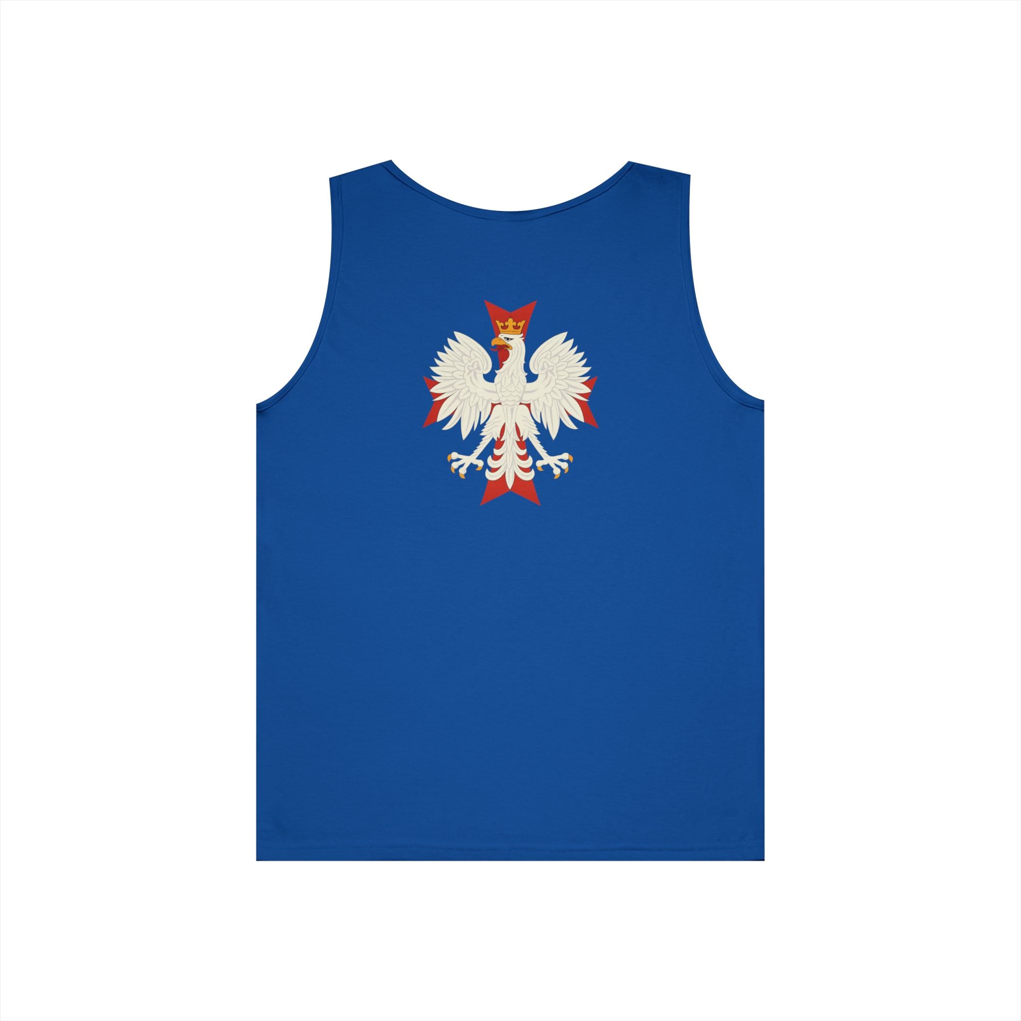 Be Like Poland Winged Hussar Front, Polis Eagle Cross Back Heavy Cotton Tank Top