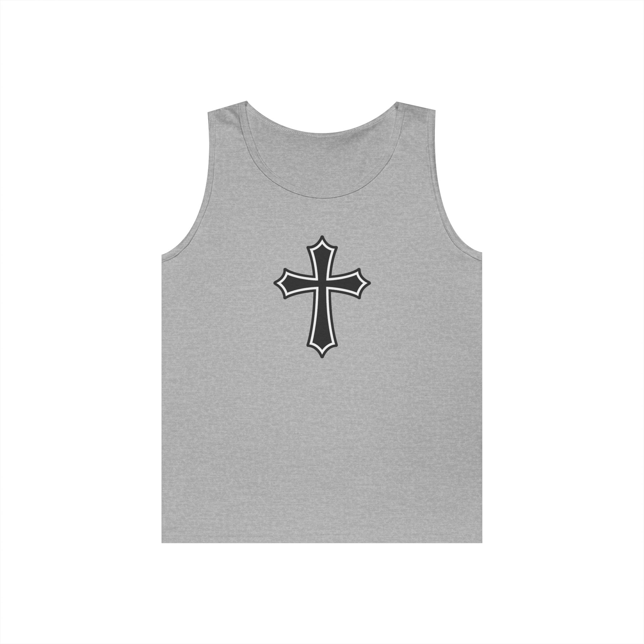 Medieval Style Cross Heavy Cotton Tank Top