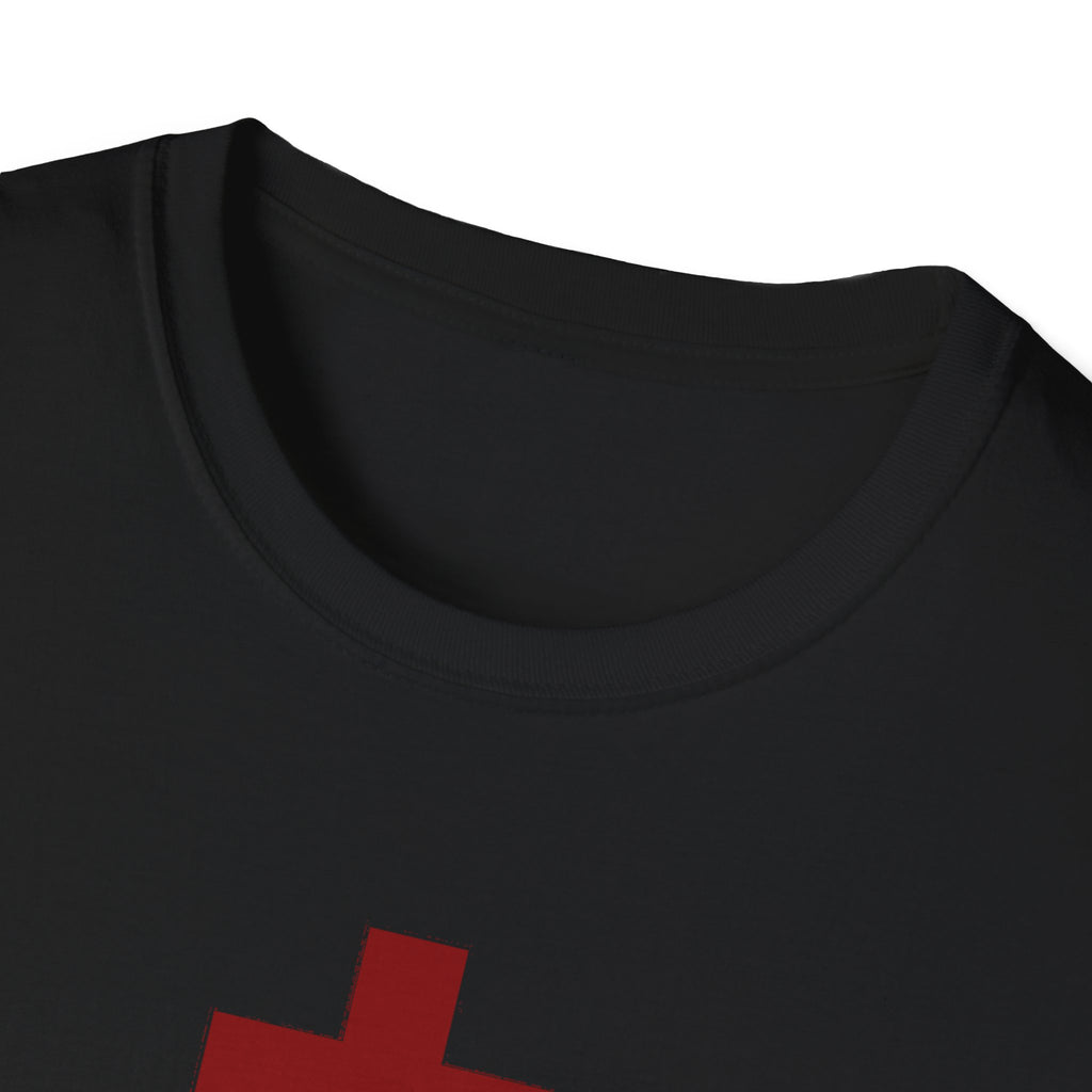 Crucifix Red Unisex Cotton Softstyle T-Shirt