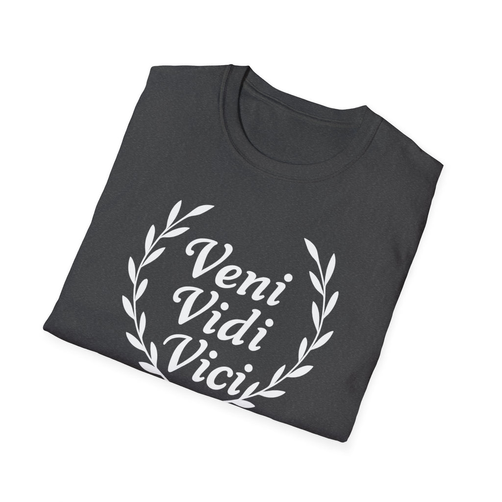 Veni Vidi Vici White Text Unisex  Softstyle T-Shirt