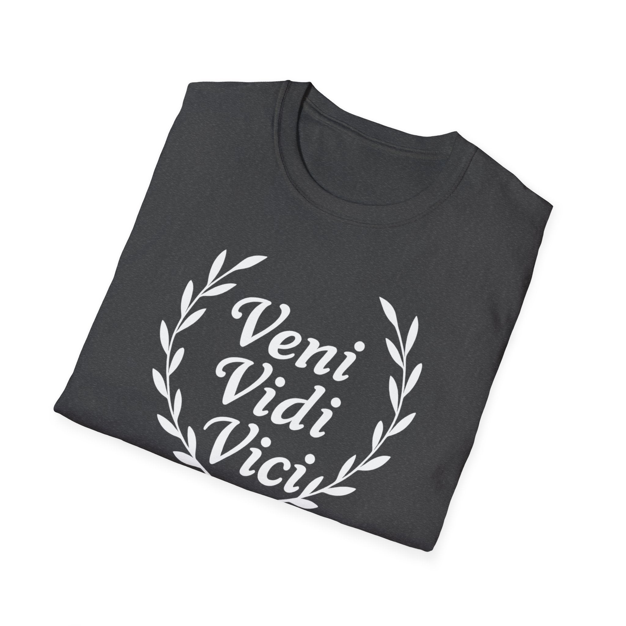 Veni Vidi Vici White Text Unisex  Softstyle T-Shirt
