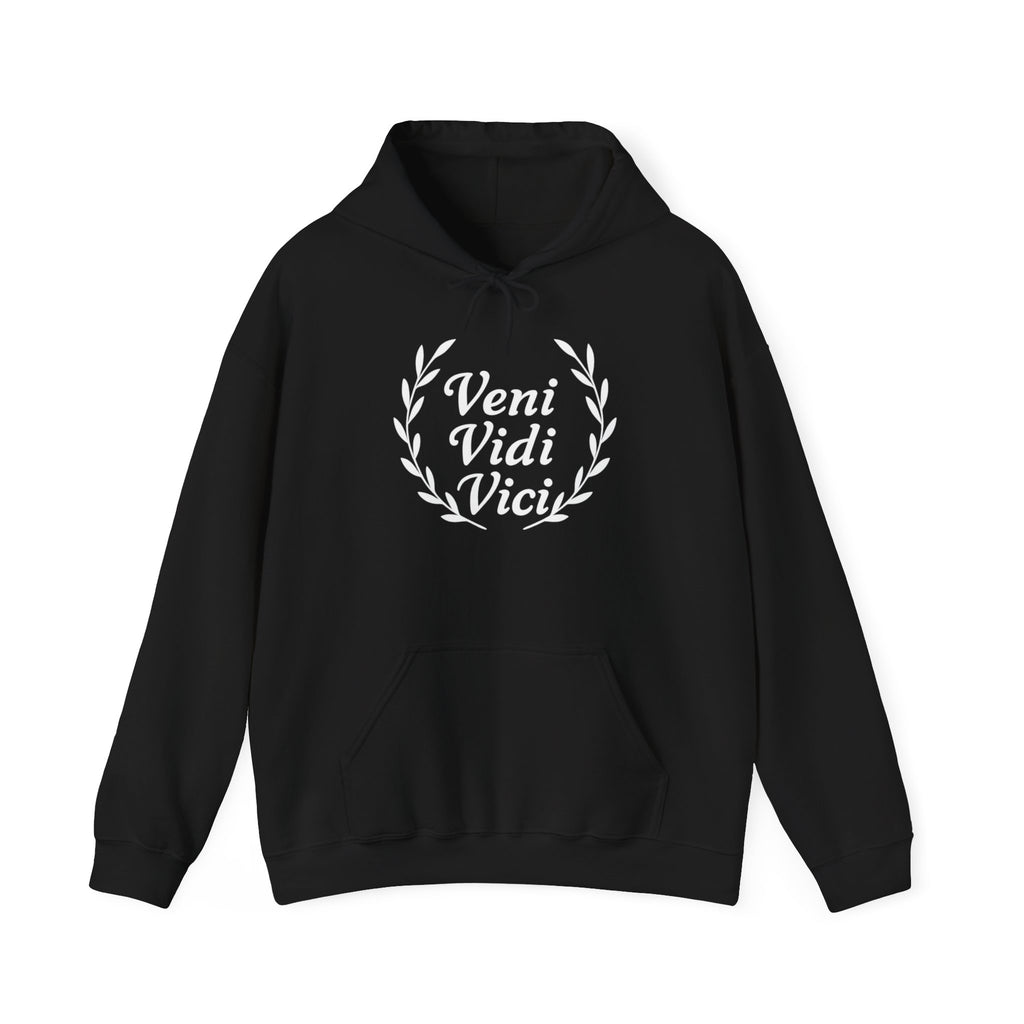 Veni Vidi Vici "I Came, I saw, I Conquered" White Graphic Pull Over Hoodie Sweatshirt