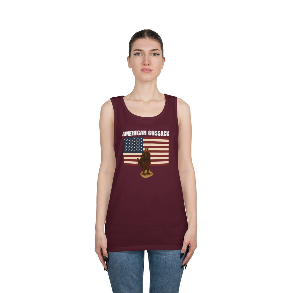 Patriotic American Cossack Heavy Cotton Tank Top