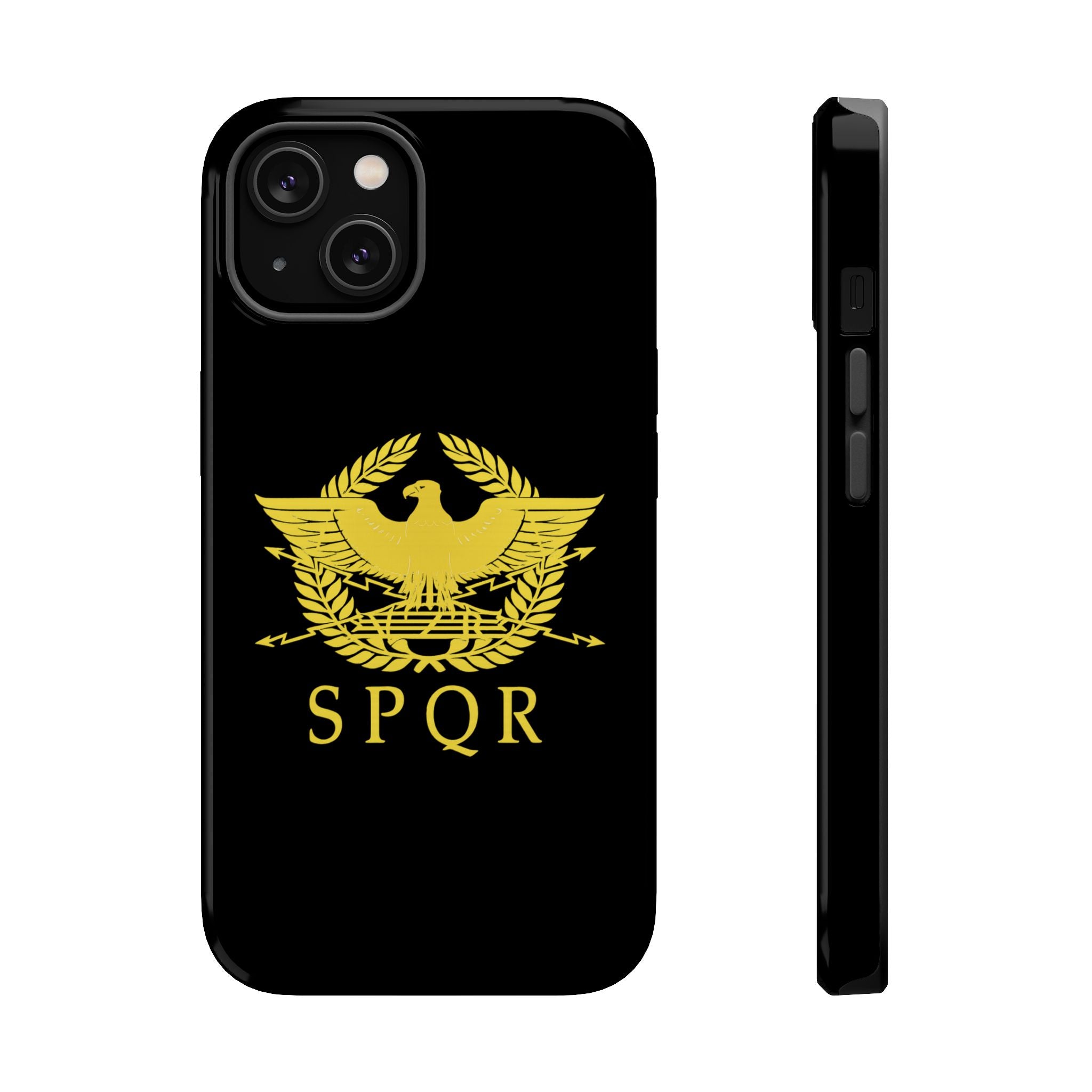 SPQR Gold Roman Eagle Symbol Black iPhone Magnetic Impact-Resistant Cases