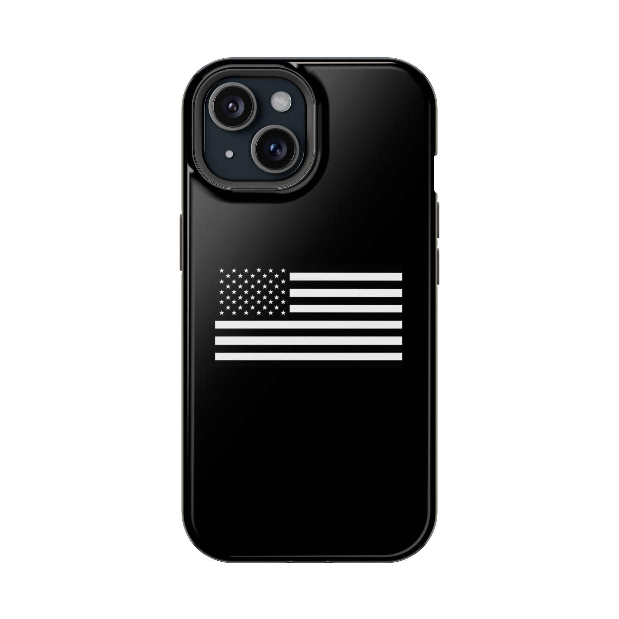 Black and White American Flag Magnetic Impact-Resistant Cases