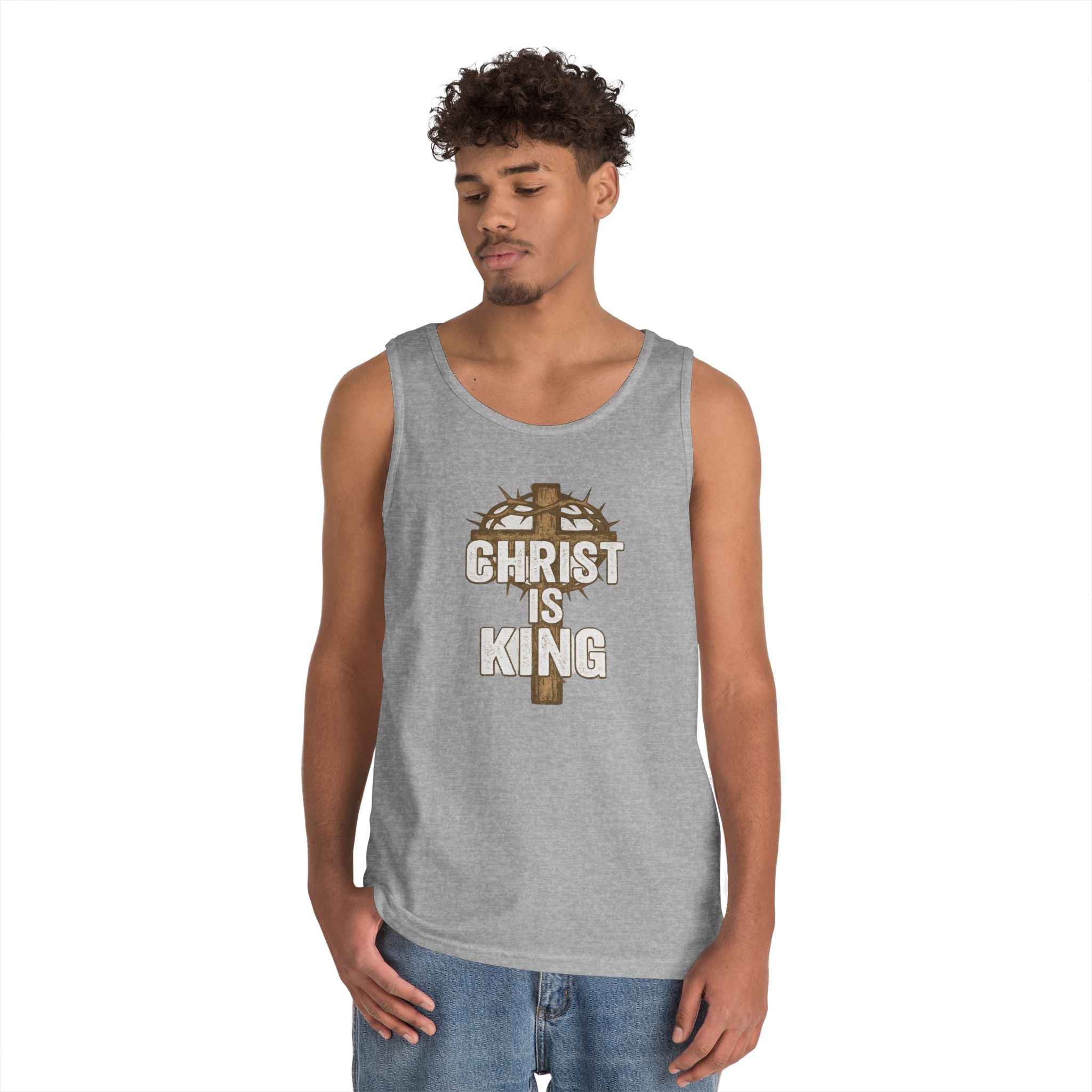 Christ is King Unisex Heavy Cotton Tank Top