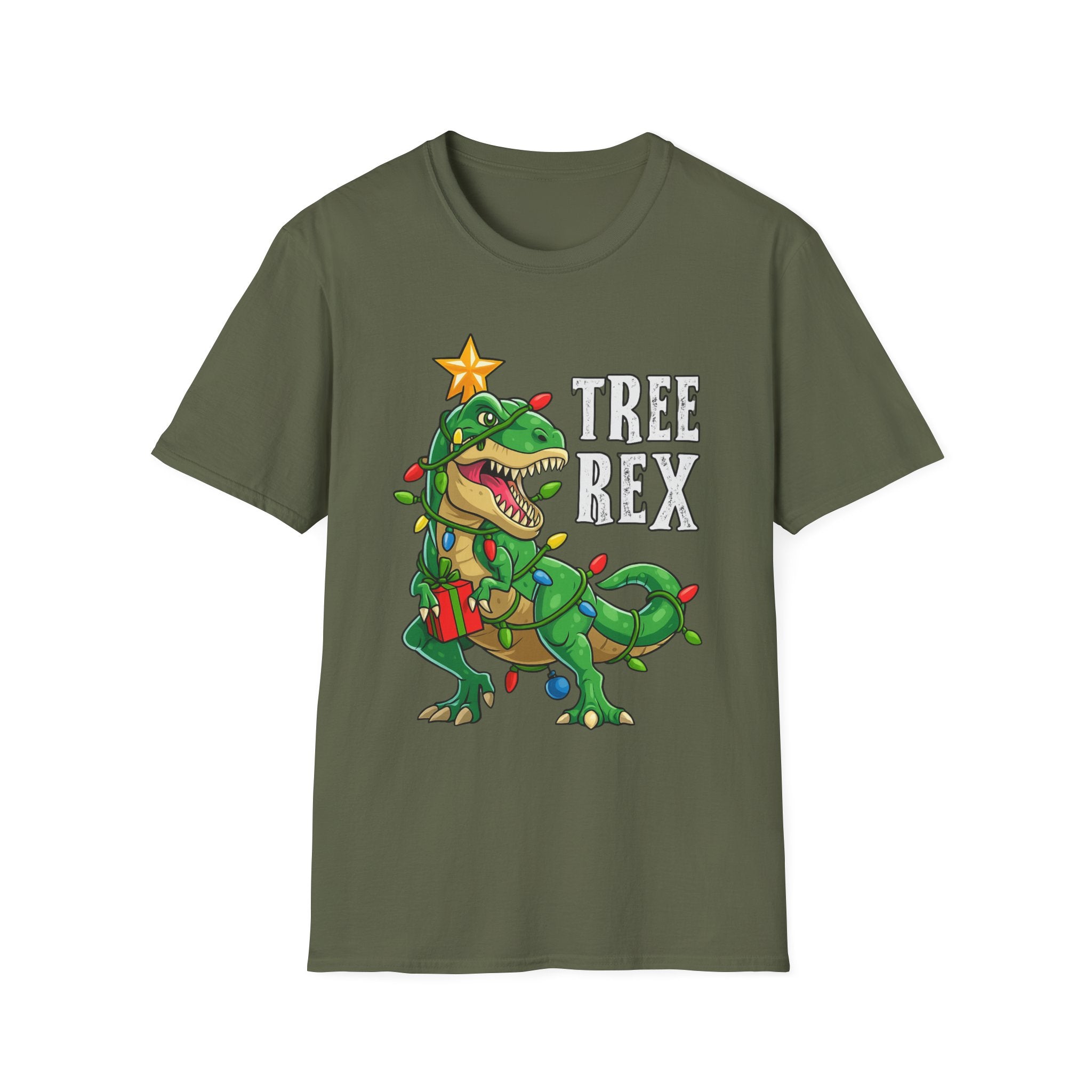 Christmas Tree Rex T-Shirt | Funny Dinosaur Holiday Tee | Festive Graphic Shirt