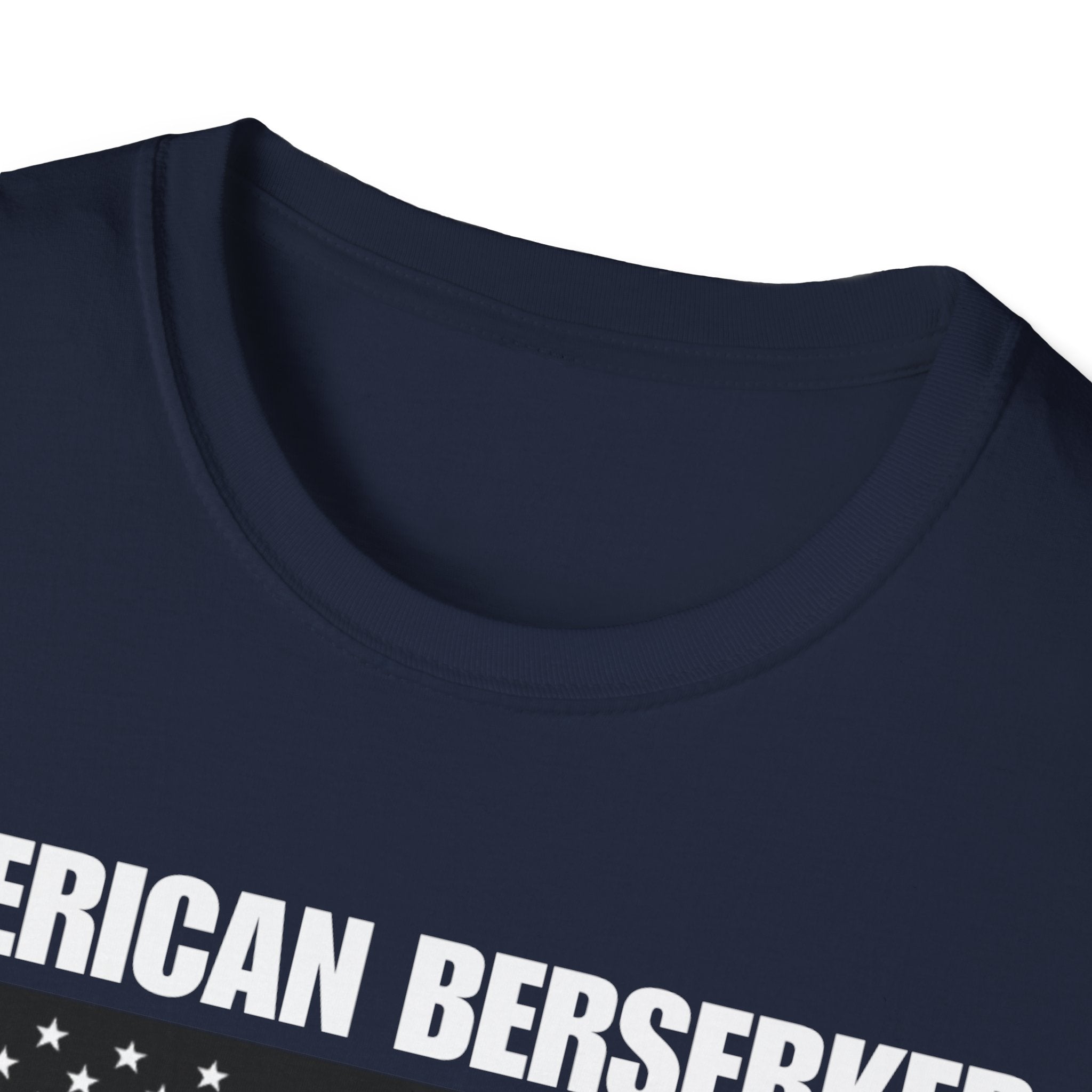 Bold American Berserker Black and White Softstyle T-Shirt