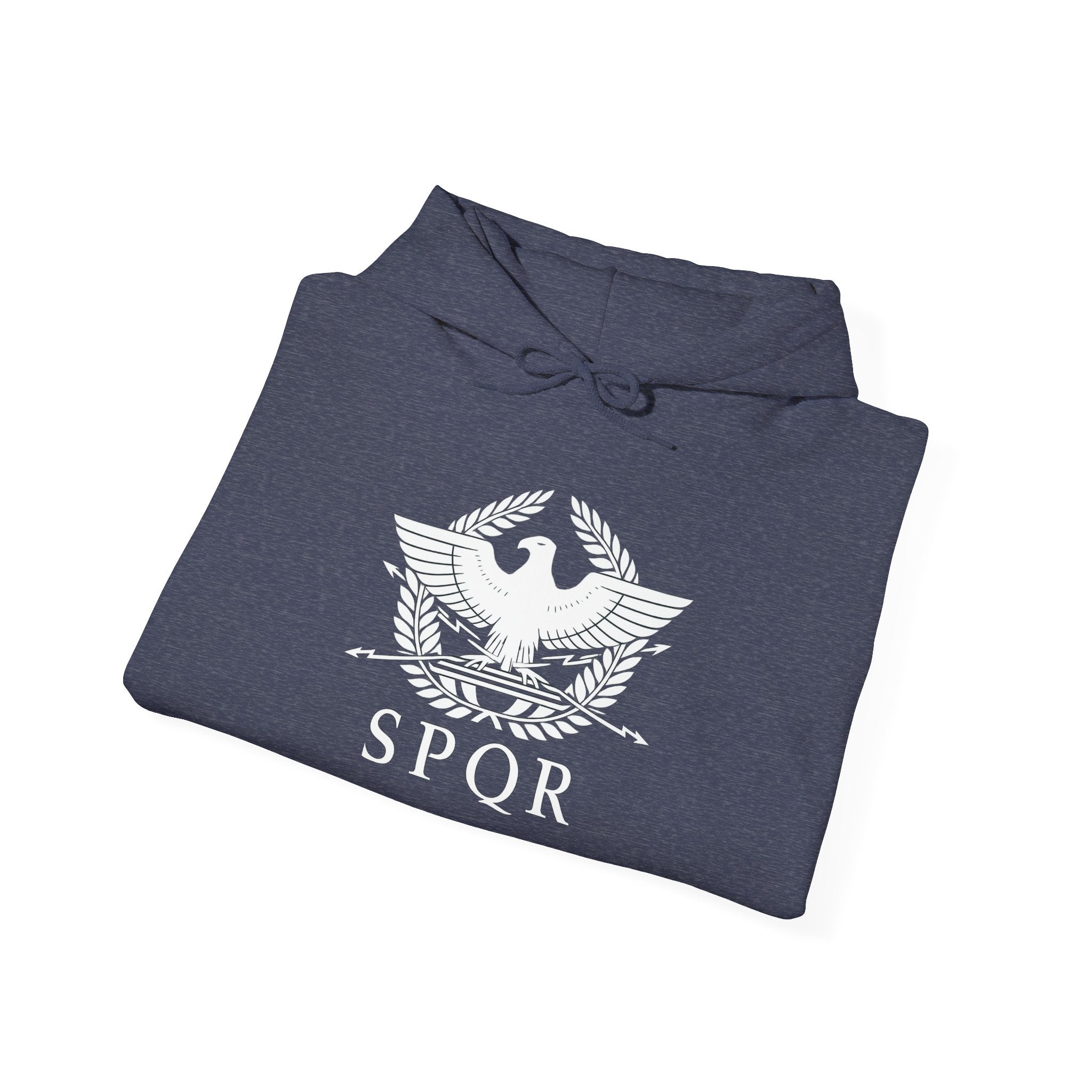 SPQR Roman Eagle White Design Pull Over Hoodie