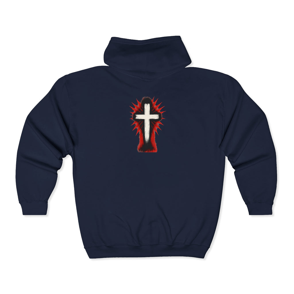 Front and Back Christ is King Zip-Up Hoodie, Christ is King Design Sweatshirt