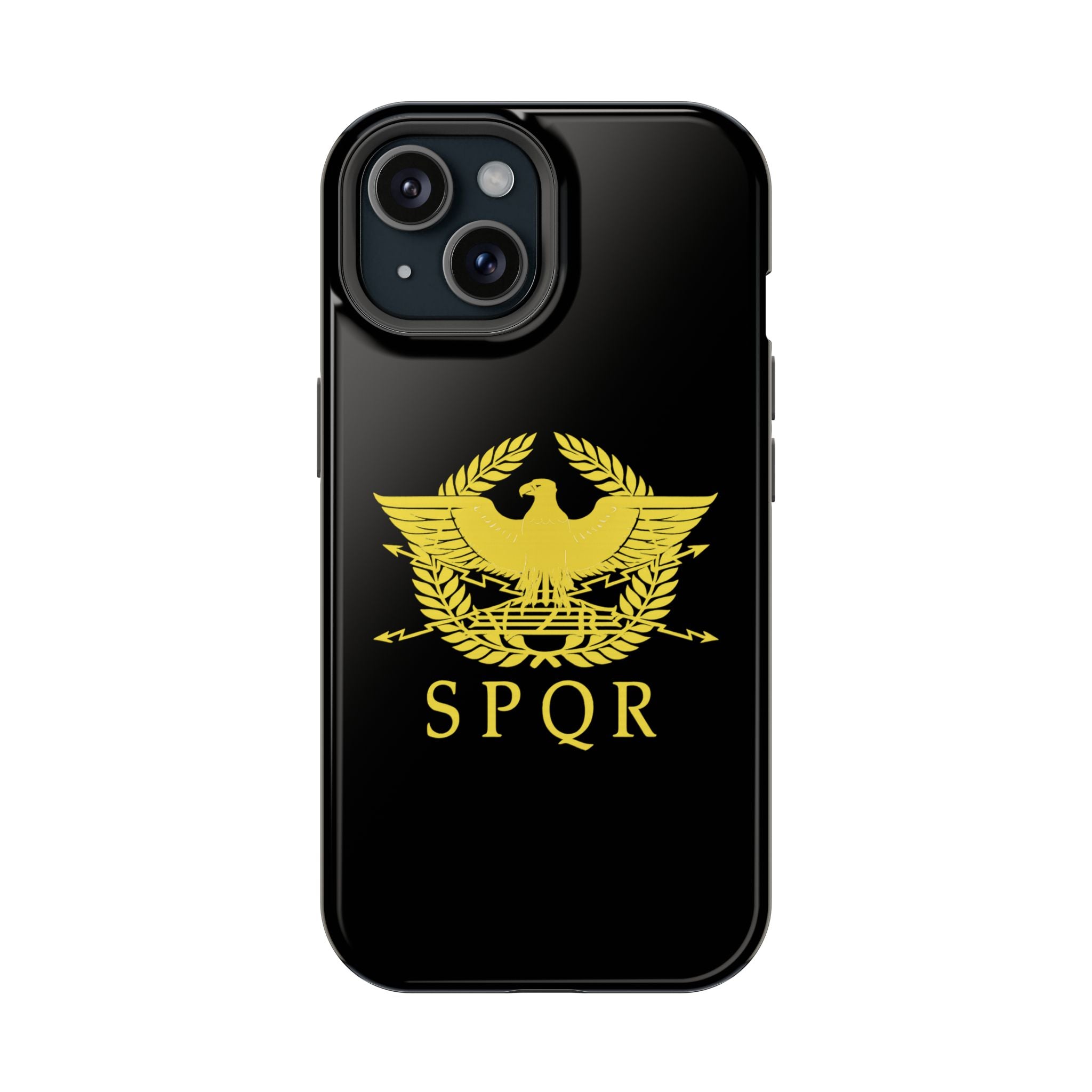 SPQR Gold Roman Eagle Symbol Black iPhone Magnetic Impact-Resistant Cases
