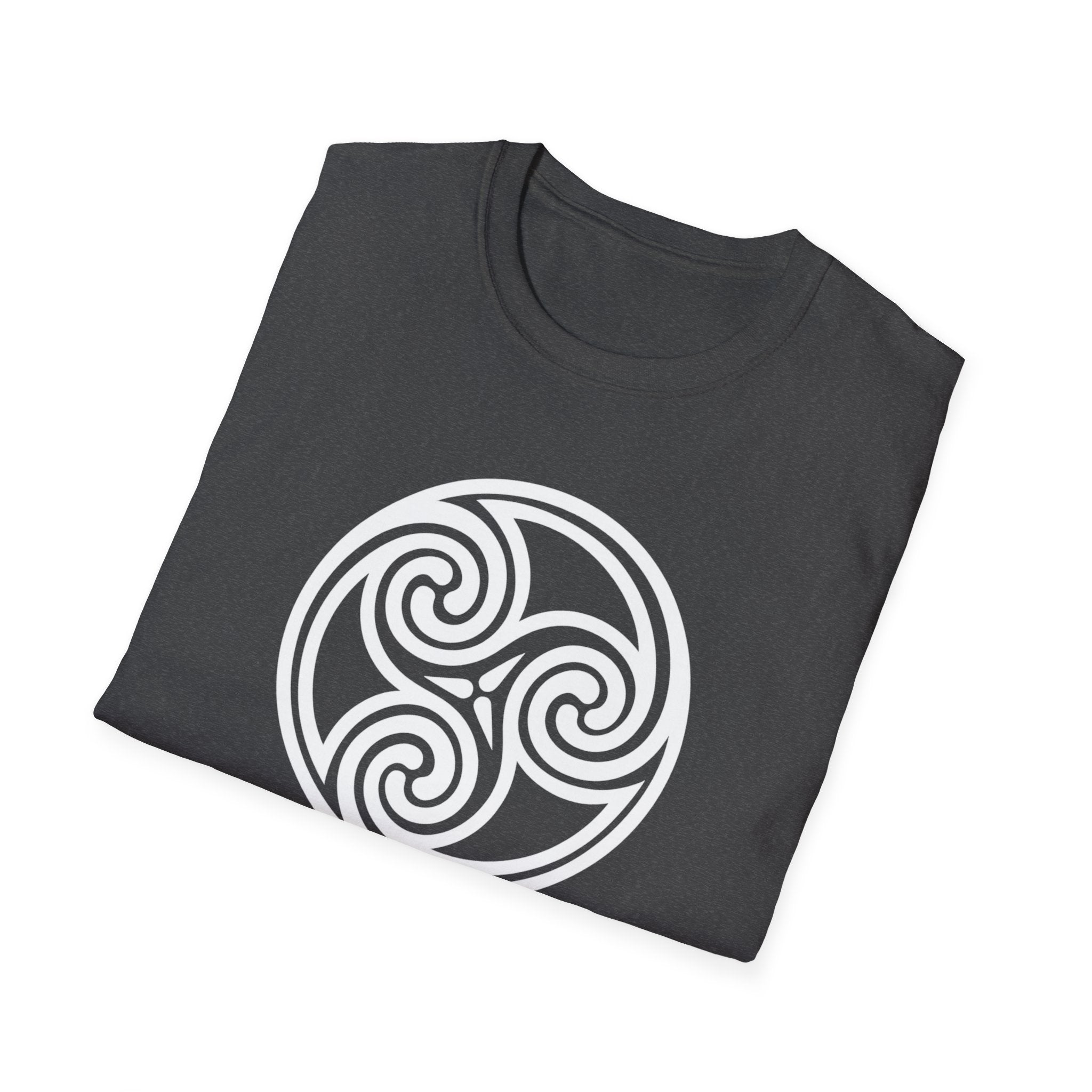 Triskele Trinity Symbol White Design Softstyle T-Shirt