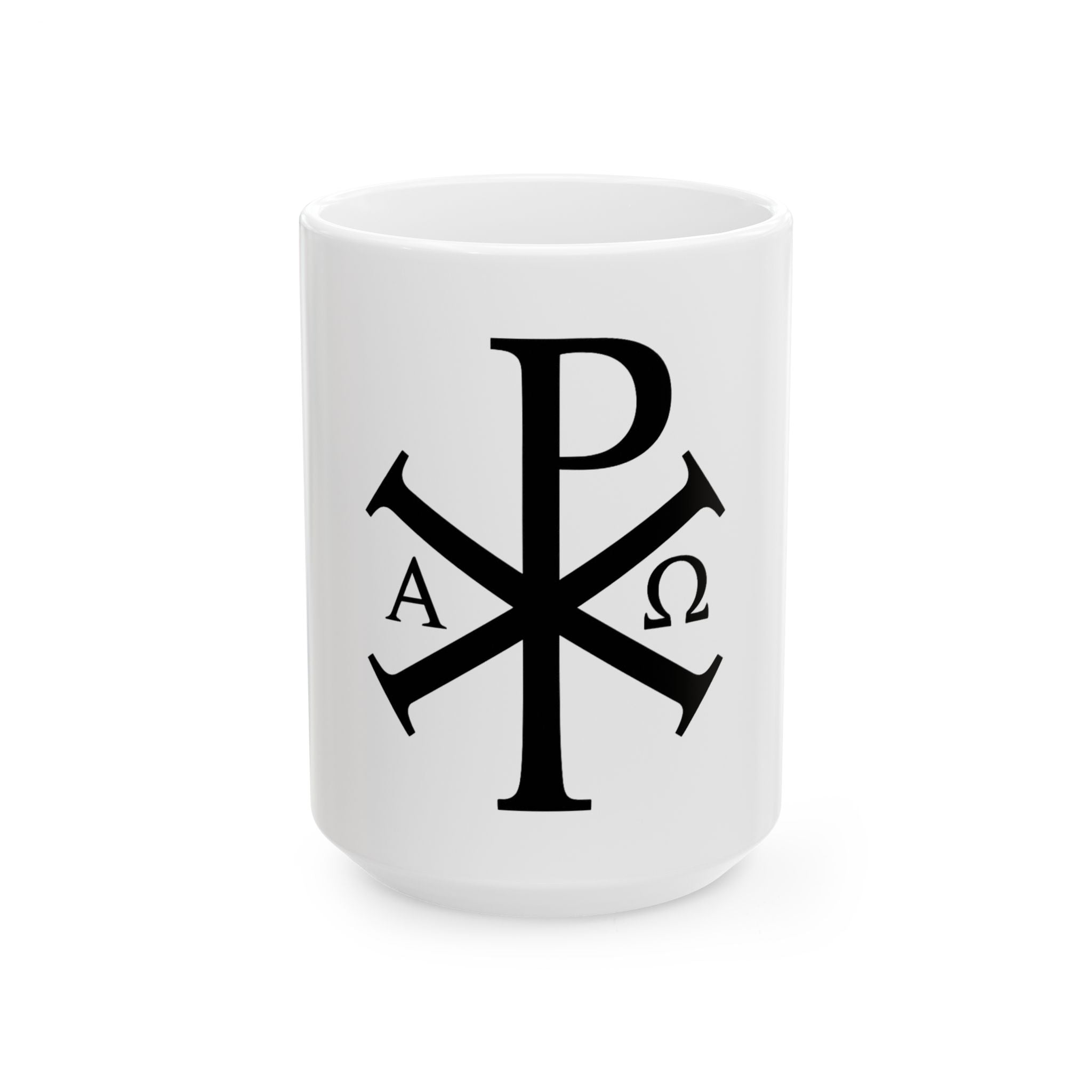 Pi Chi Rho Black Design Christian Symbol Ceramic Mug