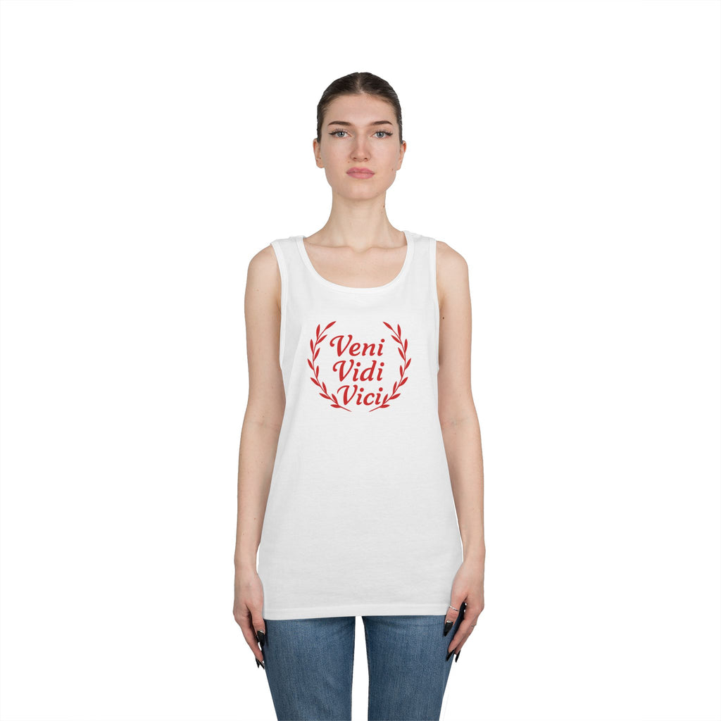 Veni Vidi Vici Light Red Design Unisex Heavy Cotton Tank Top