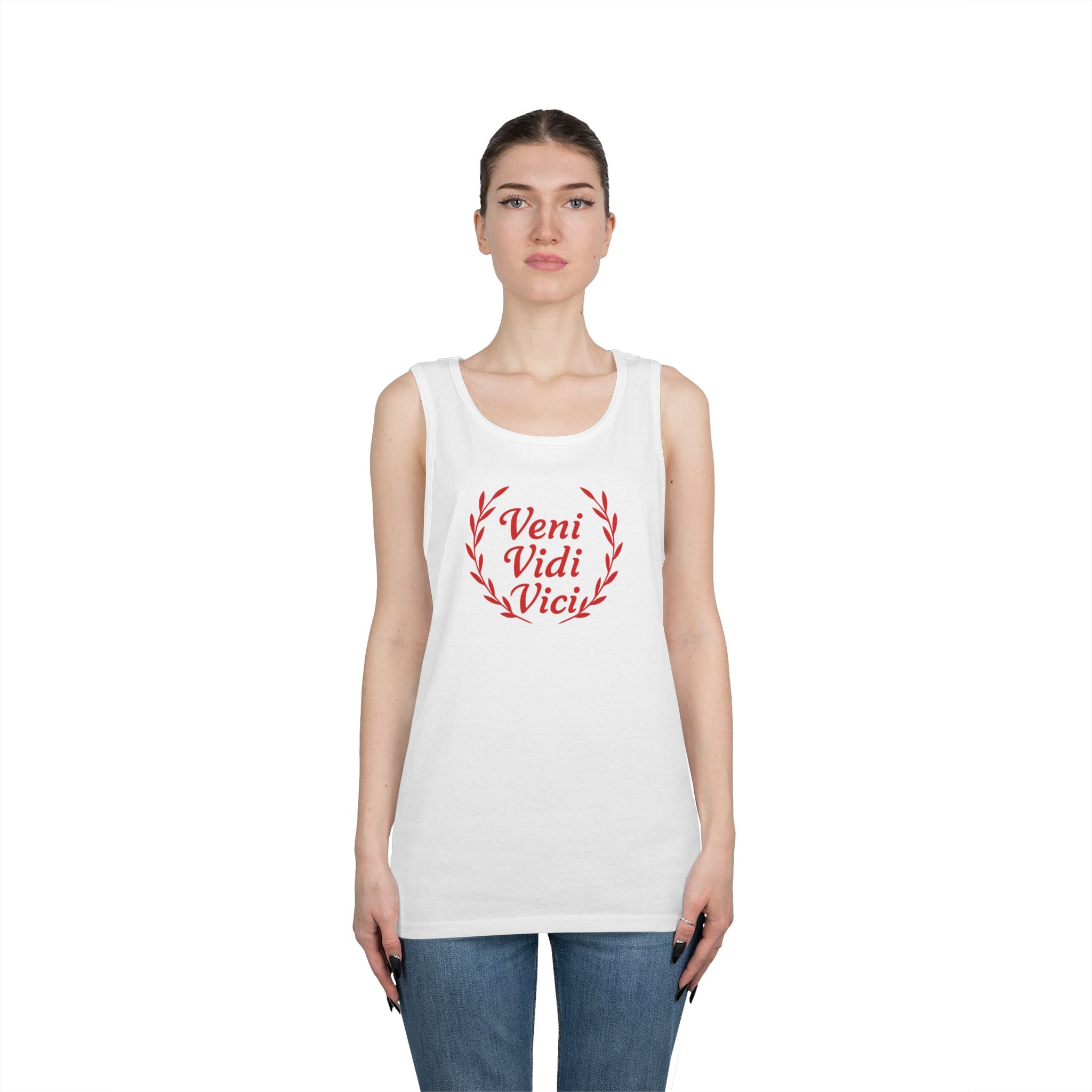 Veni Vidi Vici Light Red Design Unisex Heavy Cotton Tank Top