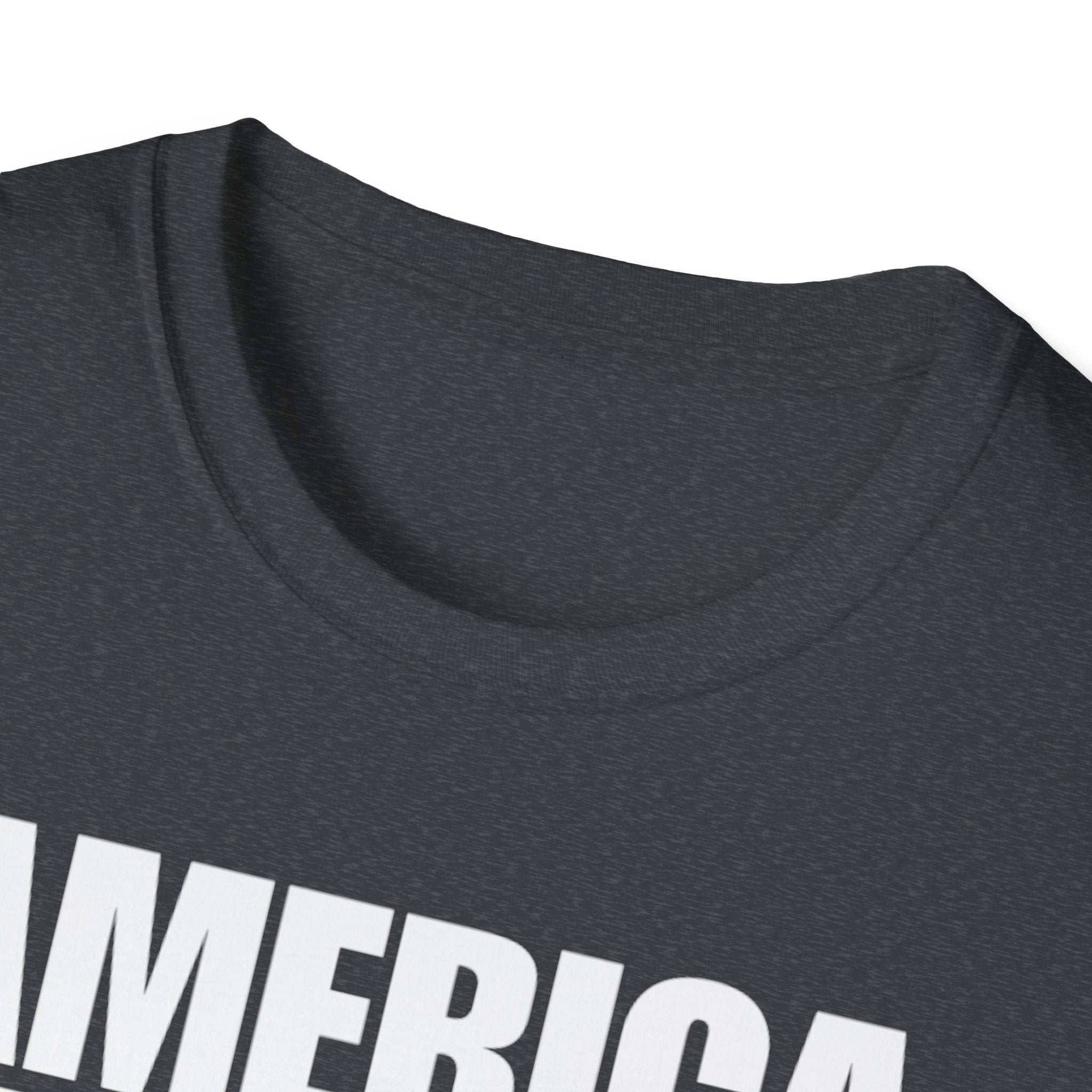 America First Black and White American Flag Softstyle Cotton Shirt T-Shirt