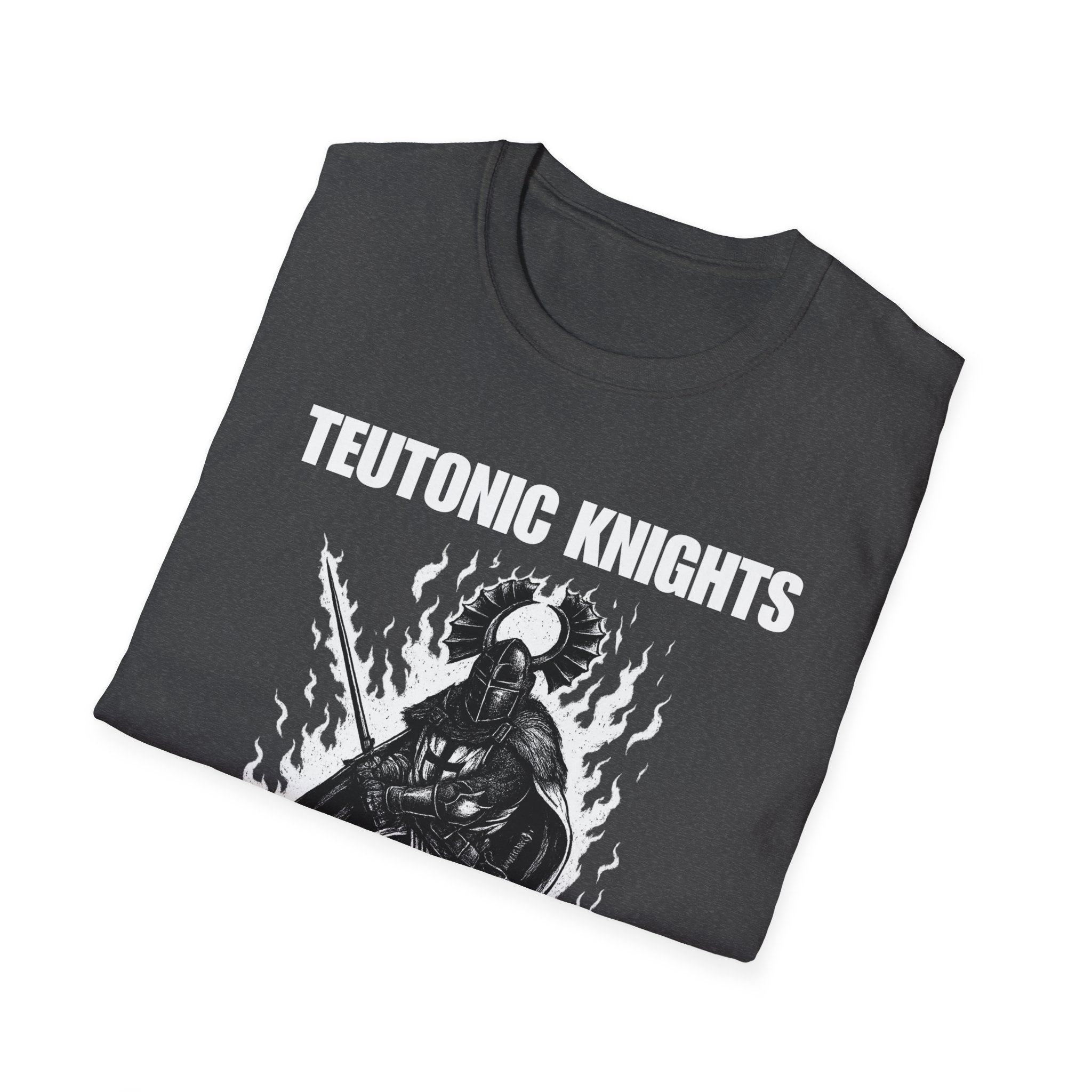 Teutonic Knight With Aura and "Teutonic Knights" Text Soft Style Cotton Shirt T-Shirt