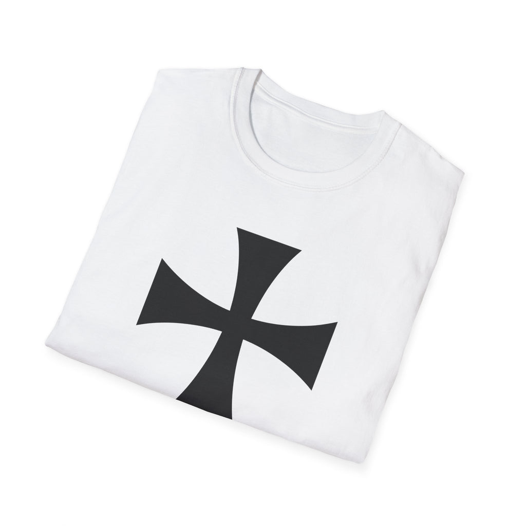 Teutonic Cross Black Design Softstyle Cotton T-Shirt