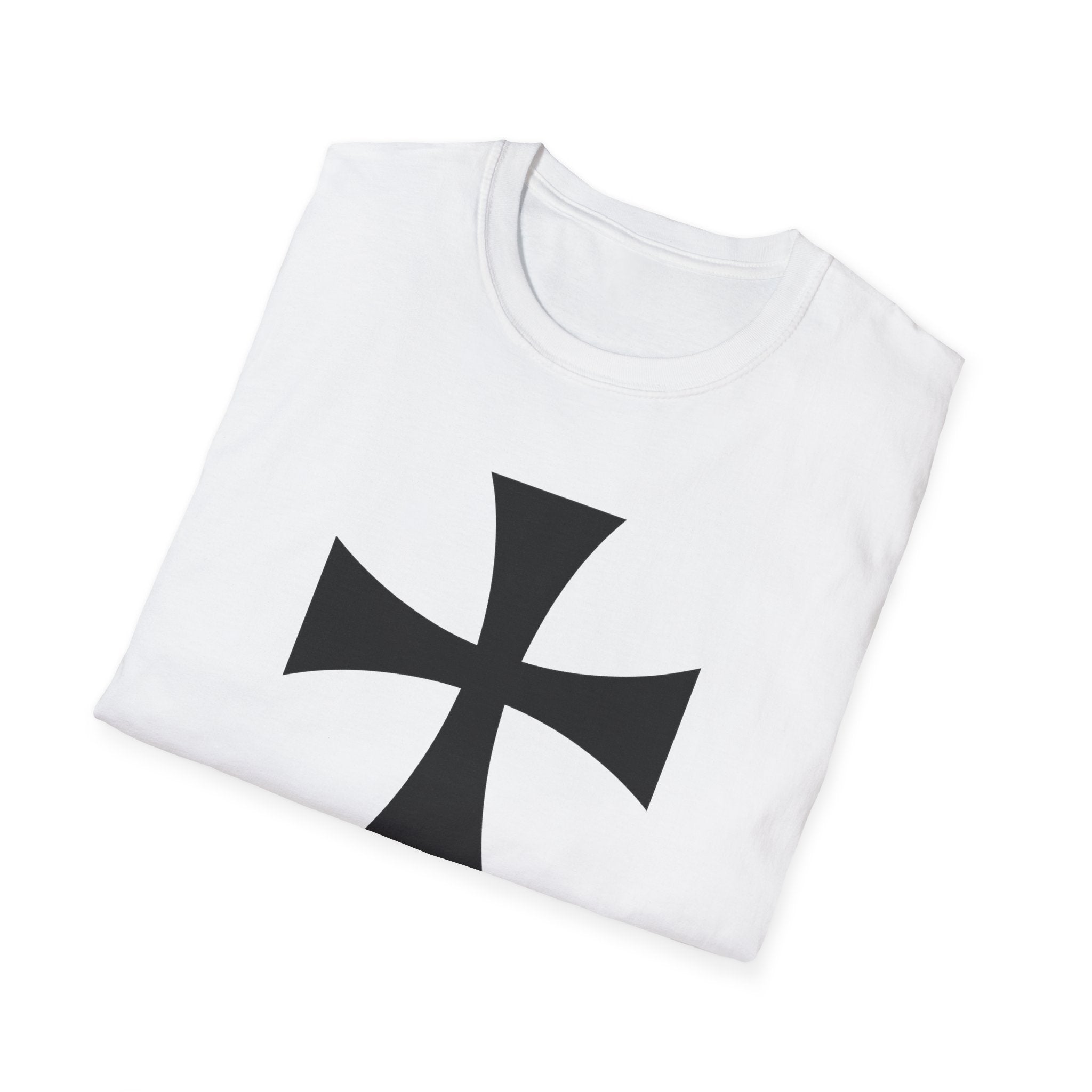 Teutonic Cross Black Design Softstyle Cotton T-Shirt