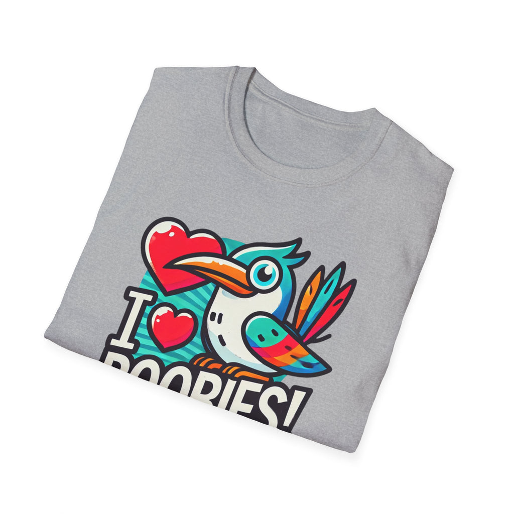 Funny 'I Love Boobies!' Boobie Bird Softstyle Cotton T-Shirt