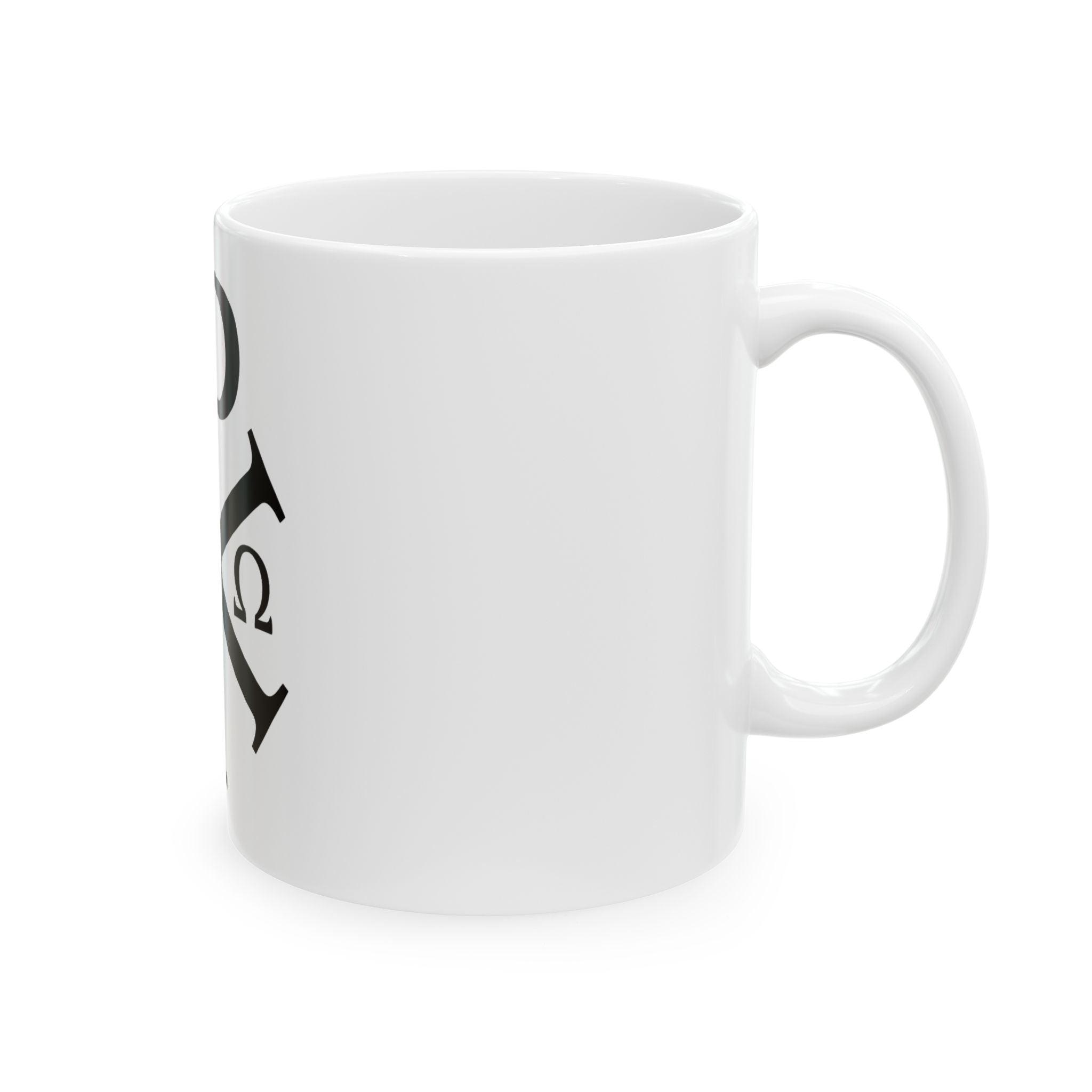 Pi Chi Rho Black Design Christian Symbol Ceramic Mug