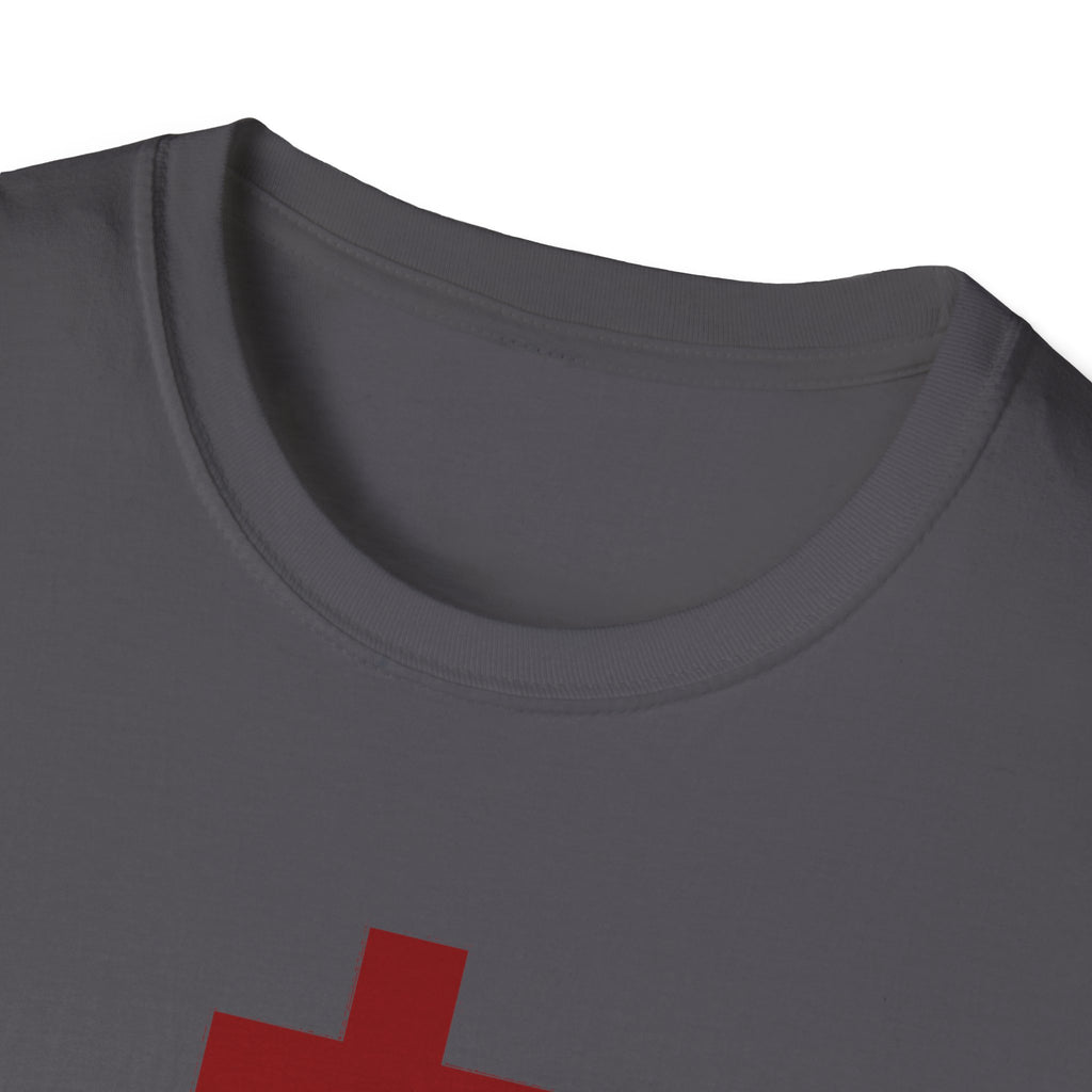 Crucifix Red Unisex Cotton Softstyle T-Shirt