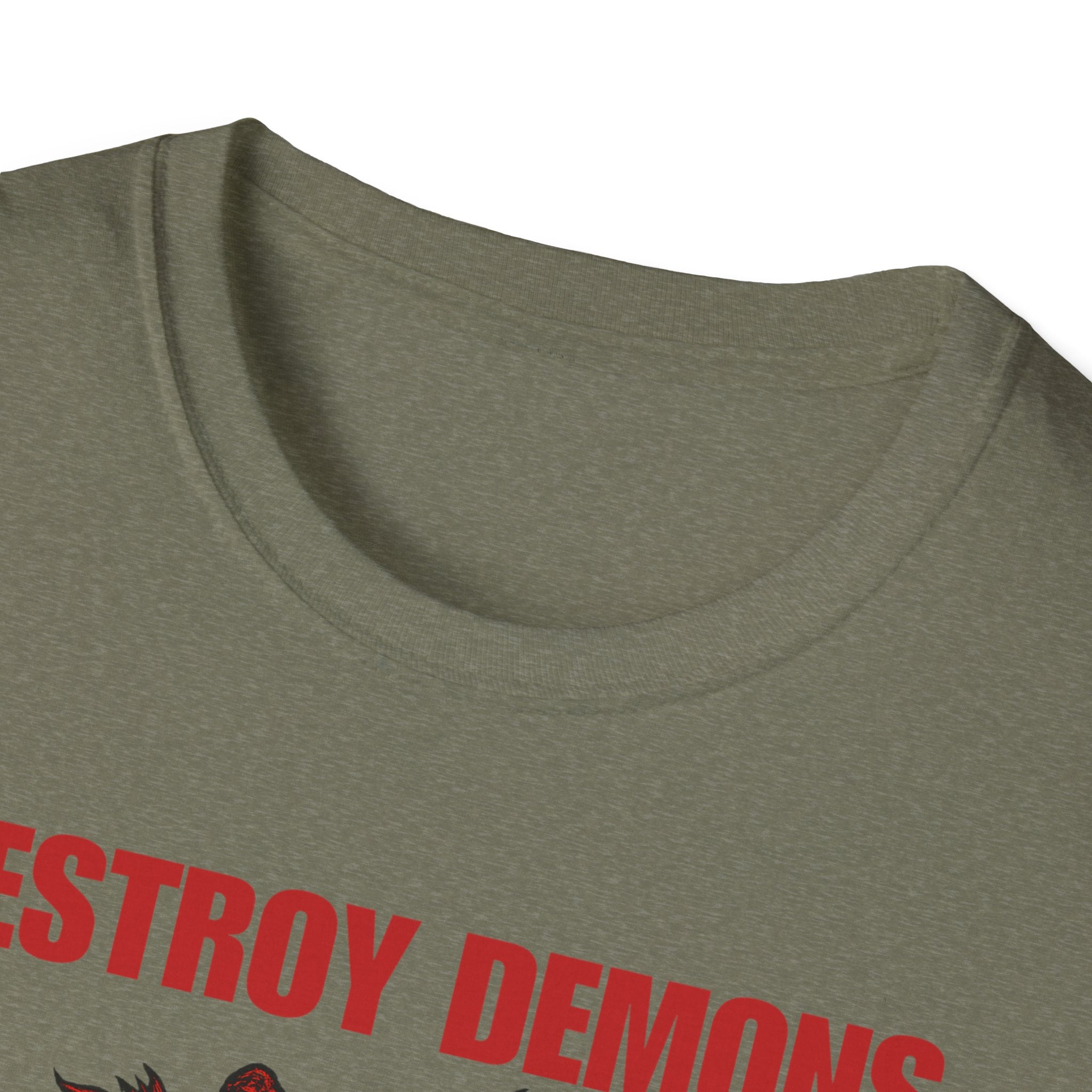 Destroy Demons Crusader Knight vs Dragon  Softstyle T-Shirt