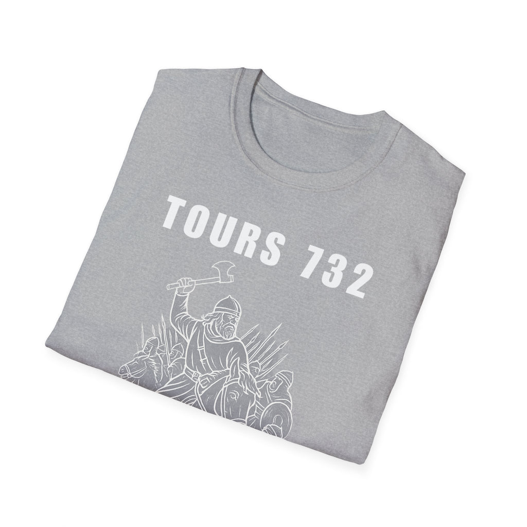 Tours 732 Charles "The Hammer" Martel "TOURS 732" Text Graphic Unisex Softstyle T-Shirt