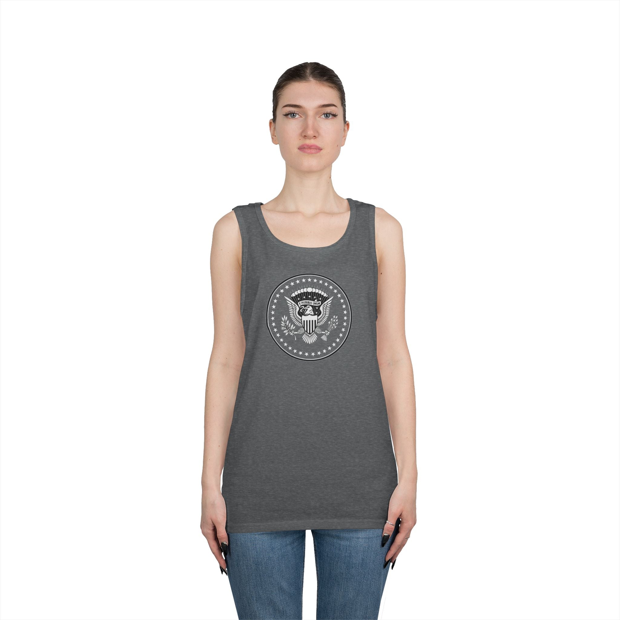 American Eagle Presidential Seal Transparent Design Unisex Heavy Cotton Tank Top