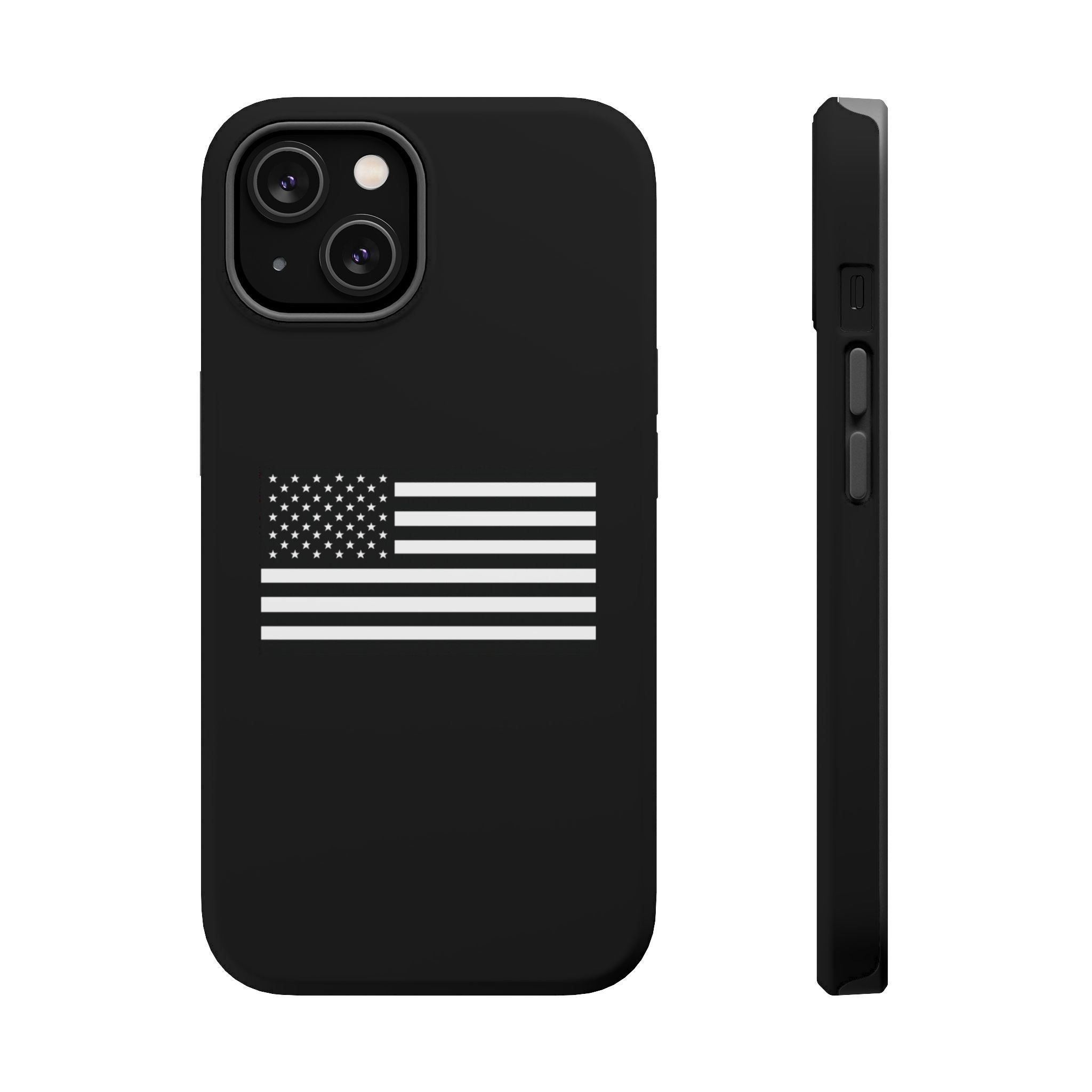 Black and White American Flag Magnetic Impact-Resistant Cases