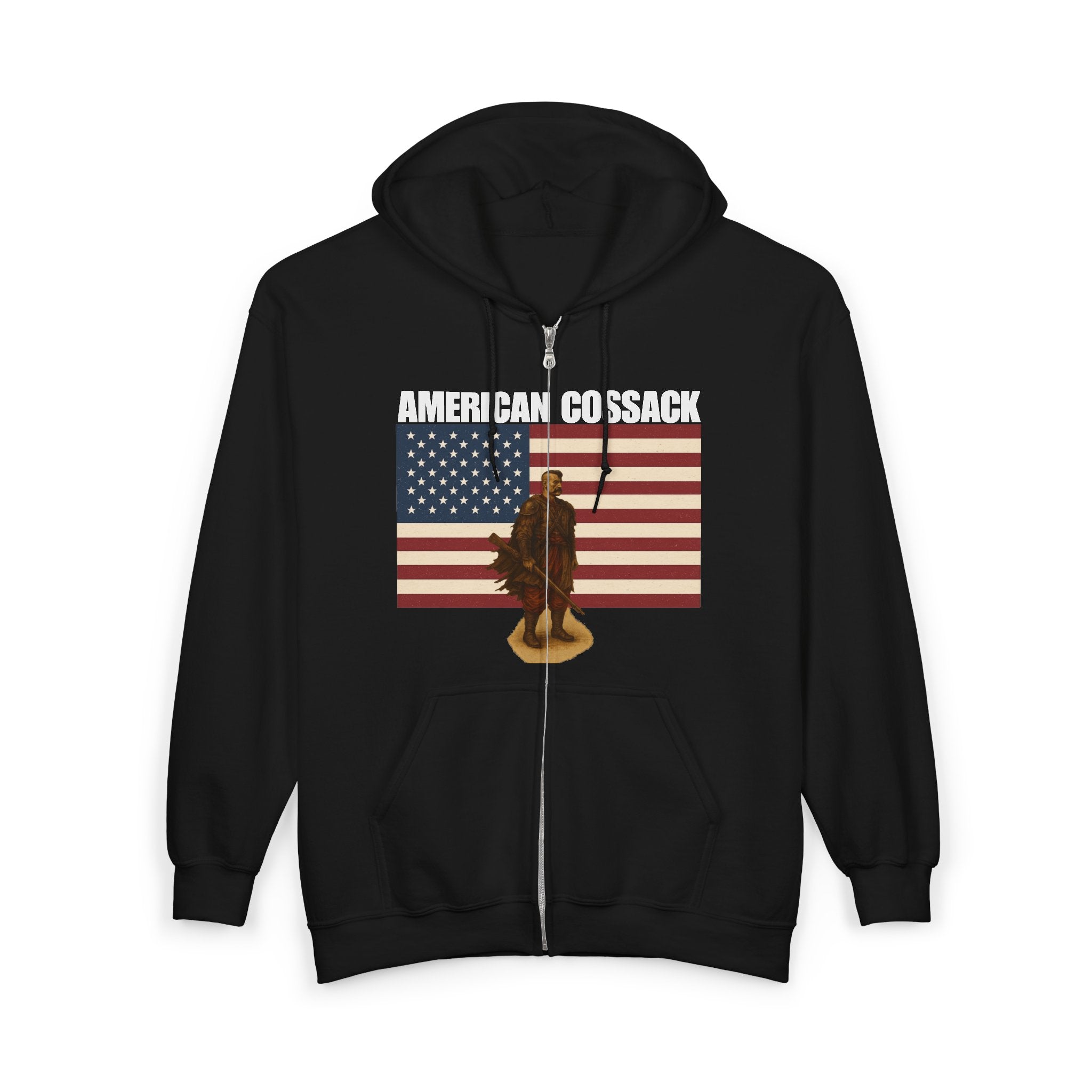 American Cossack Full Zip Up Hoodie Sweatshirt