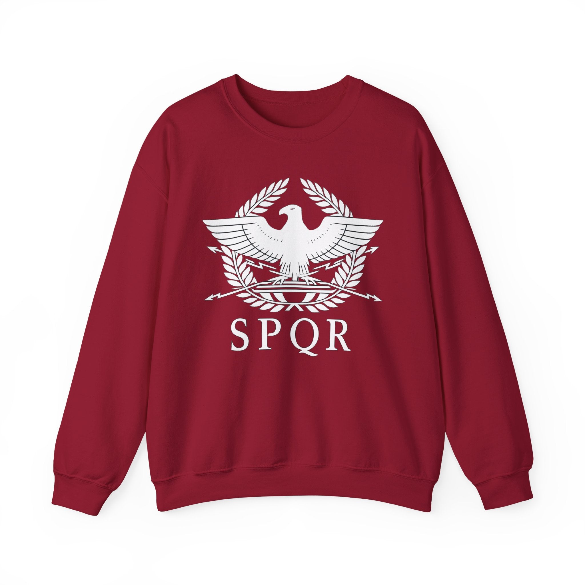 SPQR Roman Eagle White Design Crewneck Sweatshirt
