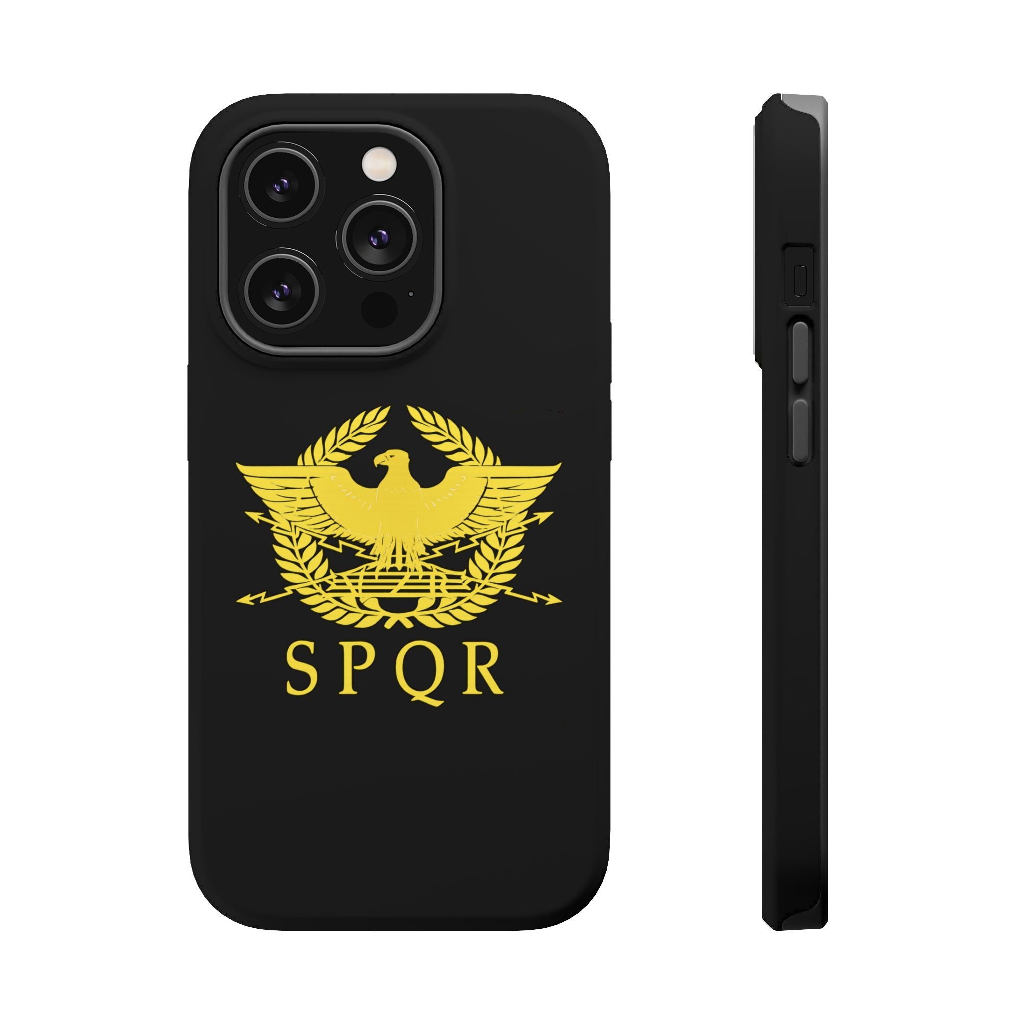 SPQR Gold Roman Eagle Symbol Black iPhone Magnetic Impact-Resistant Cases