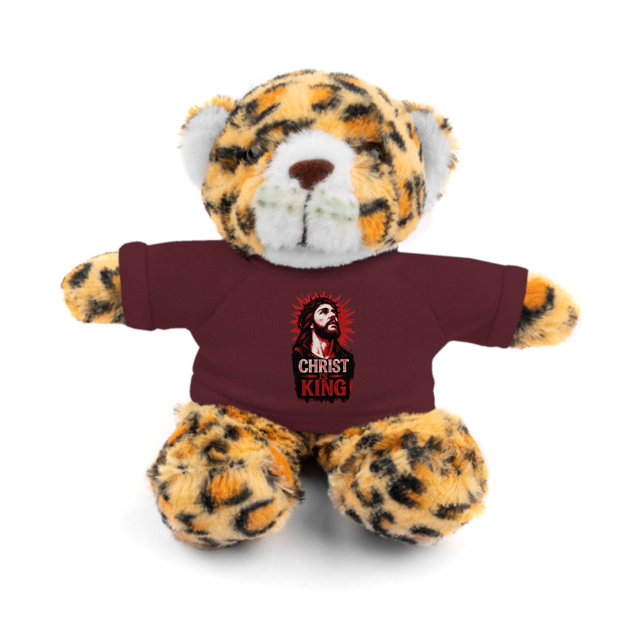 Christ is King Cute Stuffed Animal Tee Bear, Plush Bear with Shirt