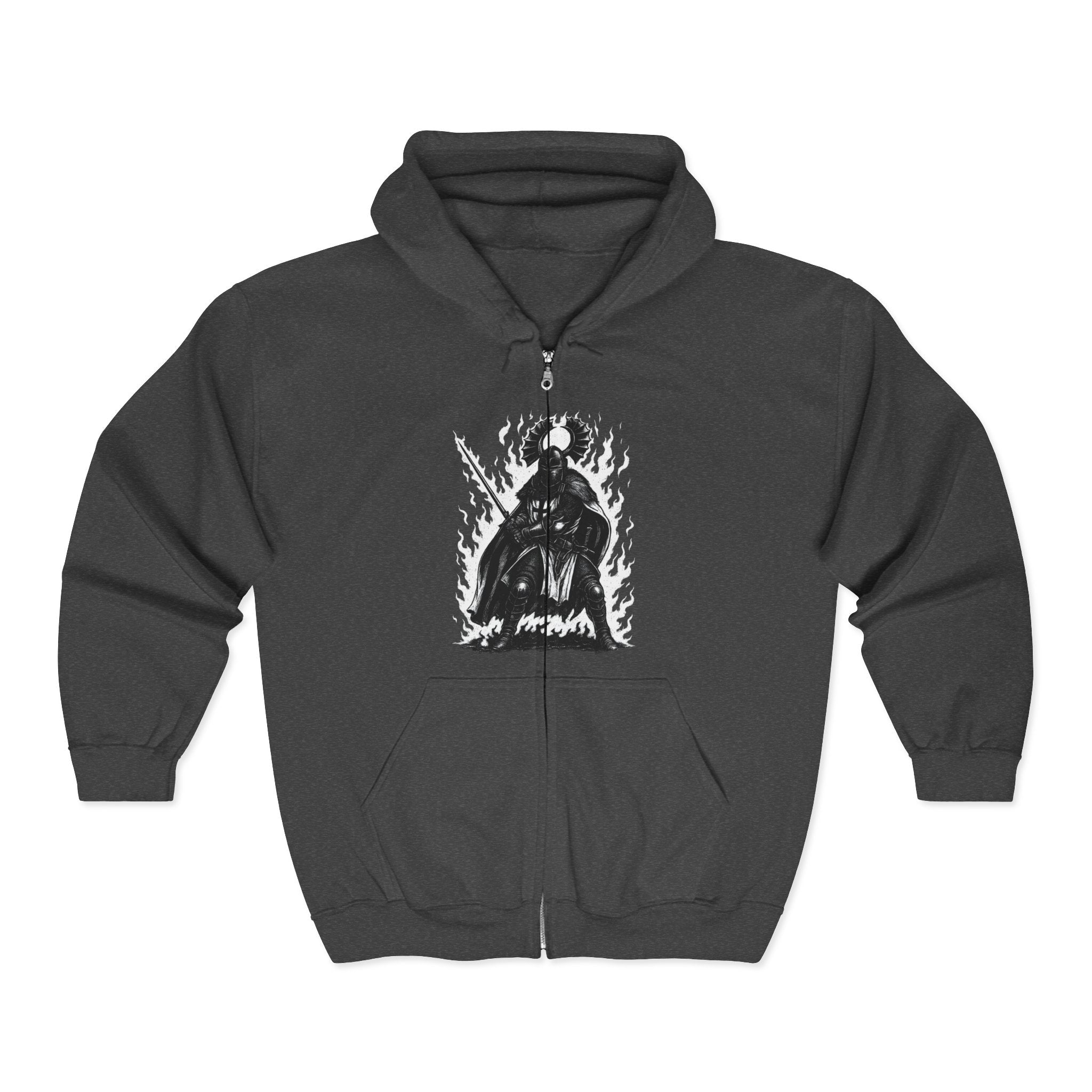 Teutonic Knight With Aura (Image Only, No Text) Full Zip Up Hoodie